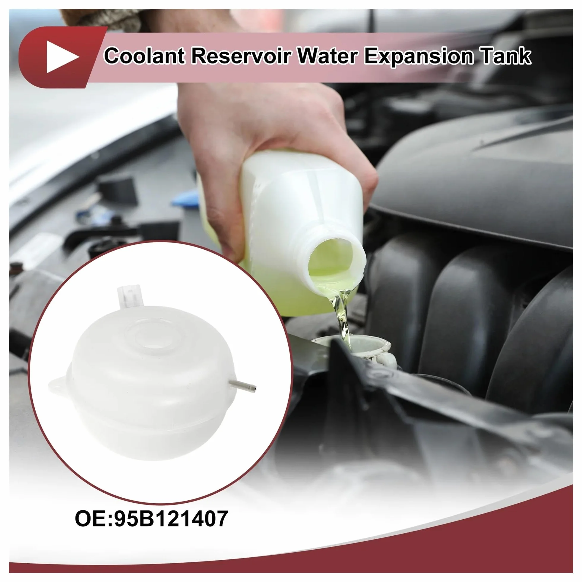 Per Macan 2015-2018 3.0L 3.6L Bottiglia Liquido Refrigerante 95B121407 Serbatoio Raffreddamento Motore