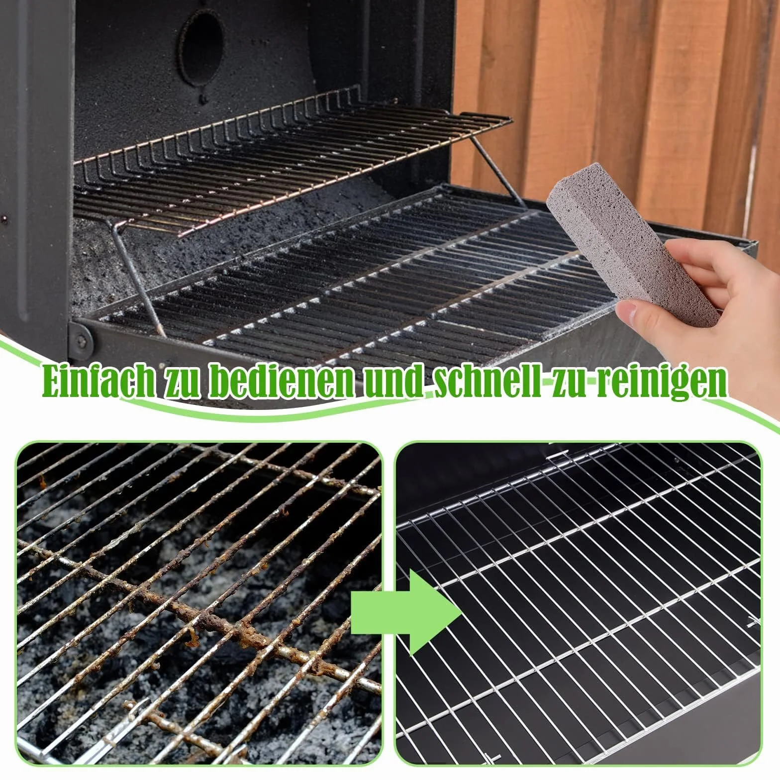 Pietra Pomice per Pulizia 4 Pezzi - Blocco Pulizia Griglie Barbecue Cucina Friggitrice Forno