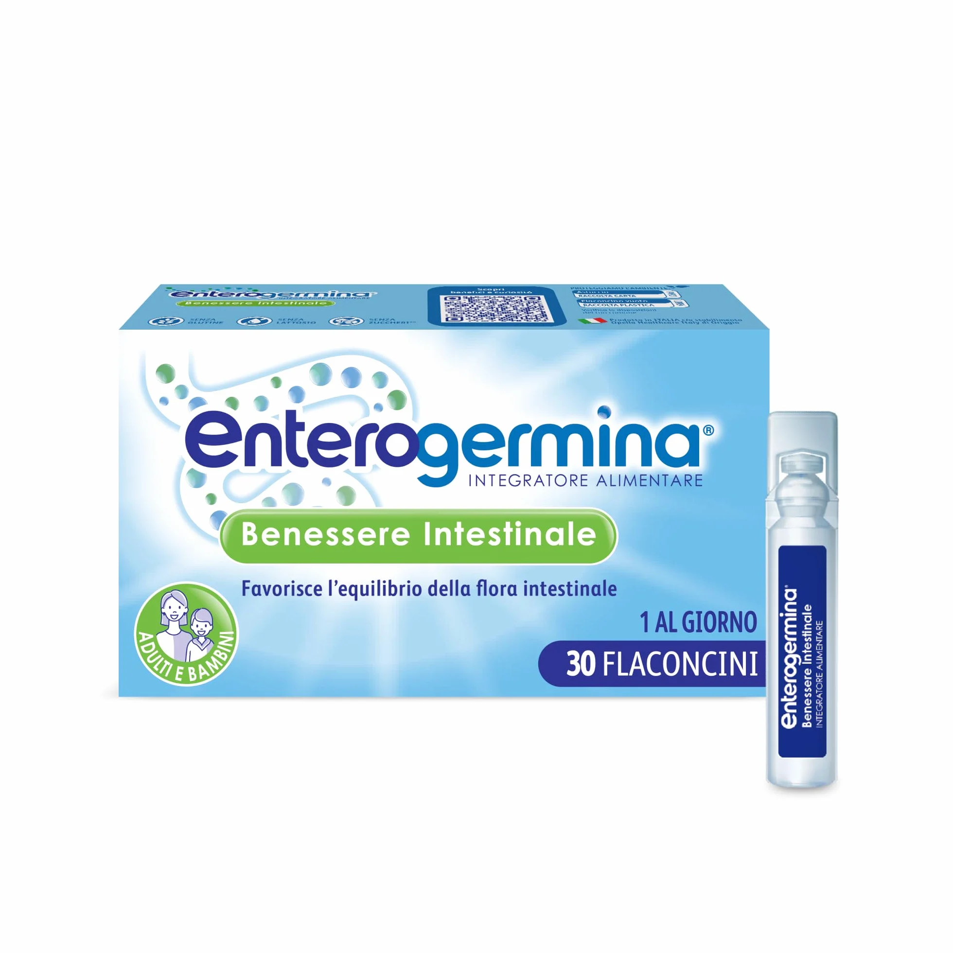 Enterogermina Benessere Intestinale Probiotici Fermenti Lattici Integratori 30 Flaconcini 5 ml