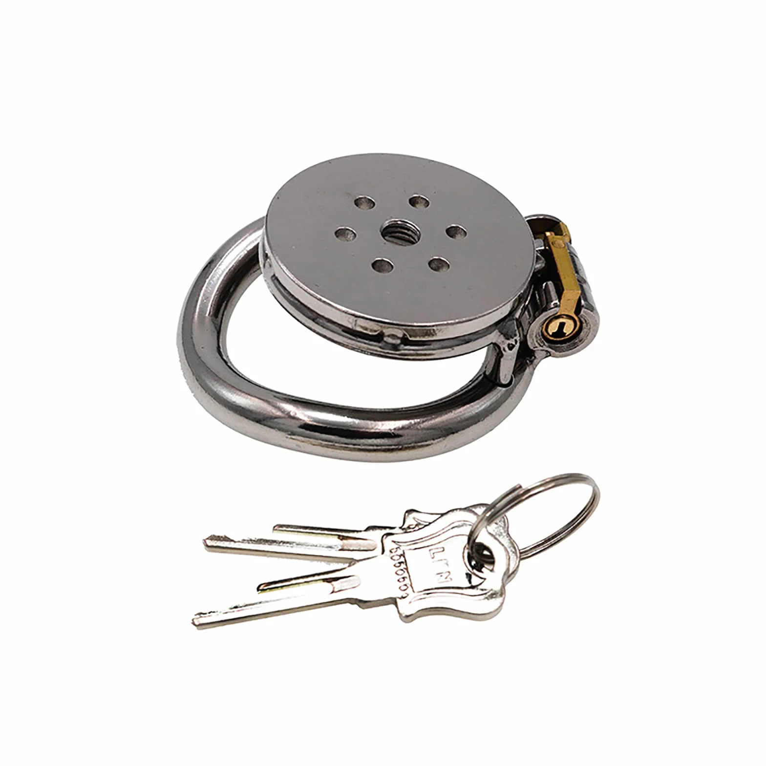 Piatto Chastity Cage Uomo Sex Toy Gabbia Pene Metallo Bdsm Male Chasity Cage (L)