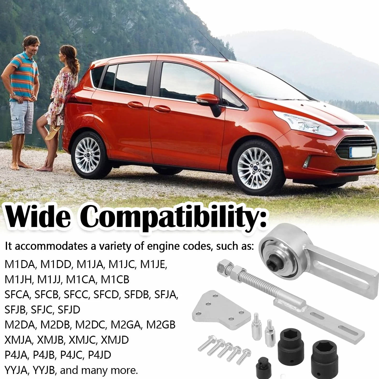 Set Moltiplicatore Coppia, Attrezzo Amplificatore Per Rimozione Puleggia Albero Motore Ford 1.0 2.0 Ecoboost Duratec OEM 303-1611 303-1611-01 303-1611-02 Moltiplicatore 1:5