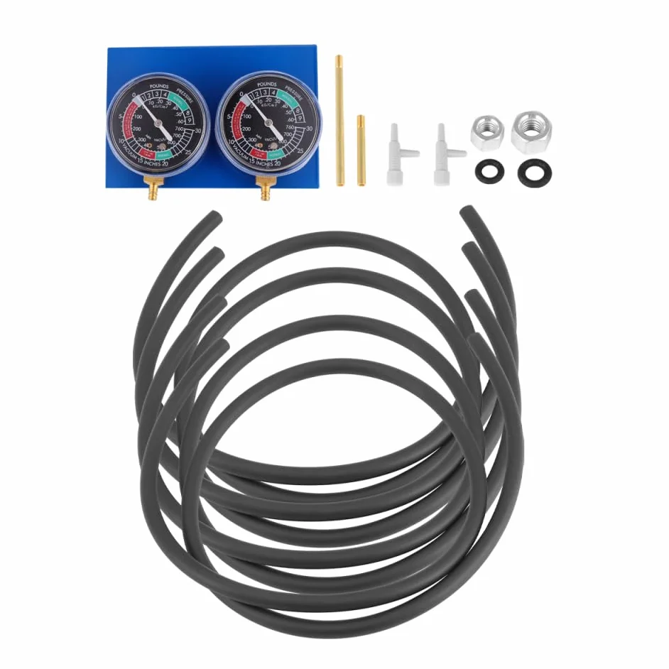 Cabilock Bilanciatore del Misuratore del Vuoto Carburante a 2 Cilindri per Motociclette, Manometro Vacuum Doppio Base Robusta per Sincronizzazione e Bilanciamento Motore
