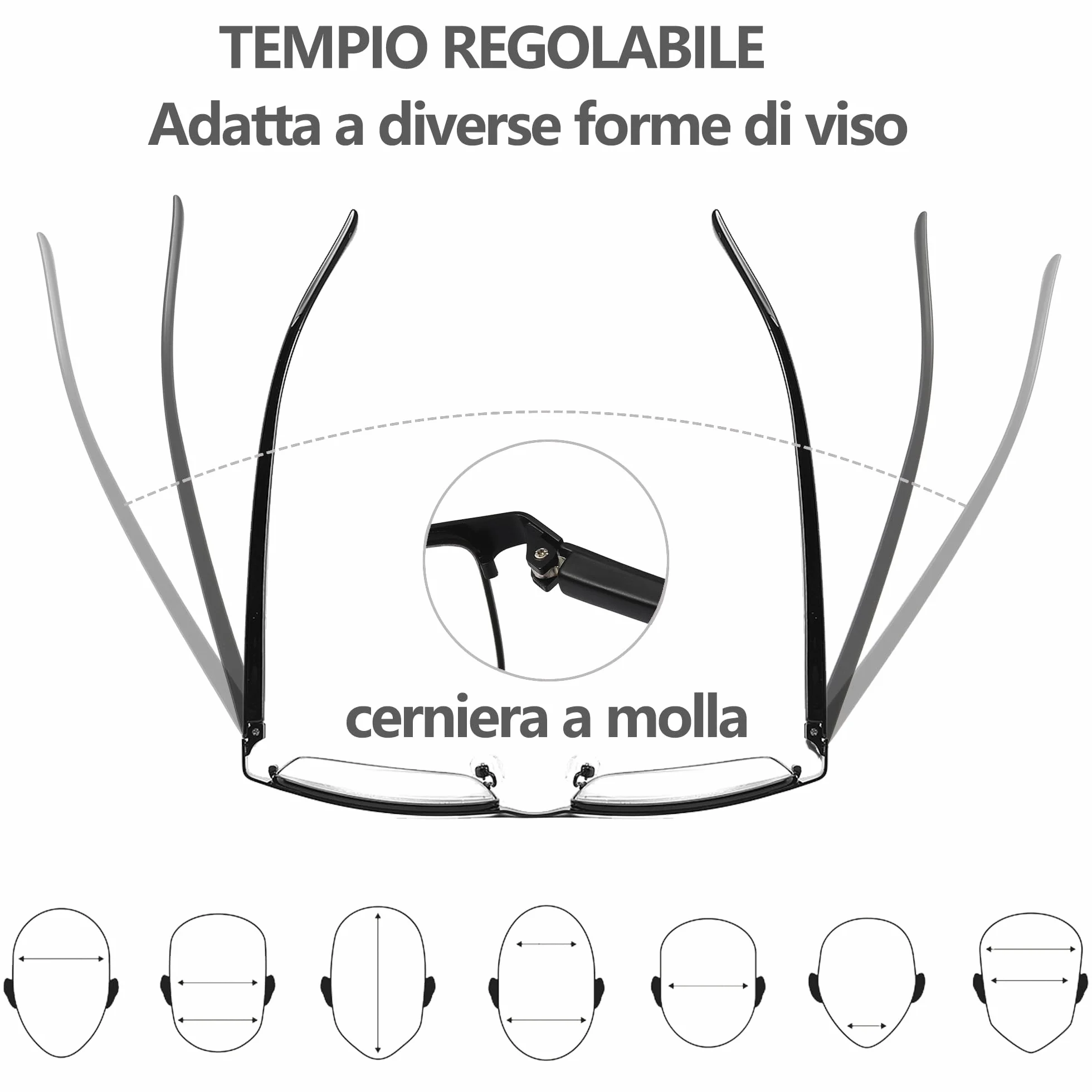 Occhiali da lettura da uomo, Montatura Metallica Leggera con Protezione Luce Blu, 3 Paia