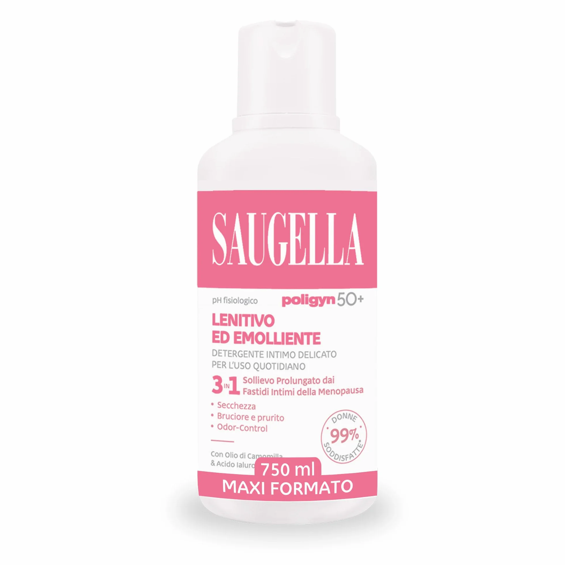 Saugella Poligyn Detergente Intimo Emolliente Antiprurito pH Neutro Camomilla Acido Lattico 750 ml