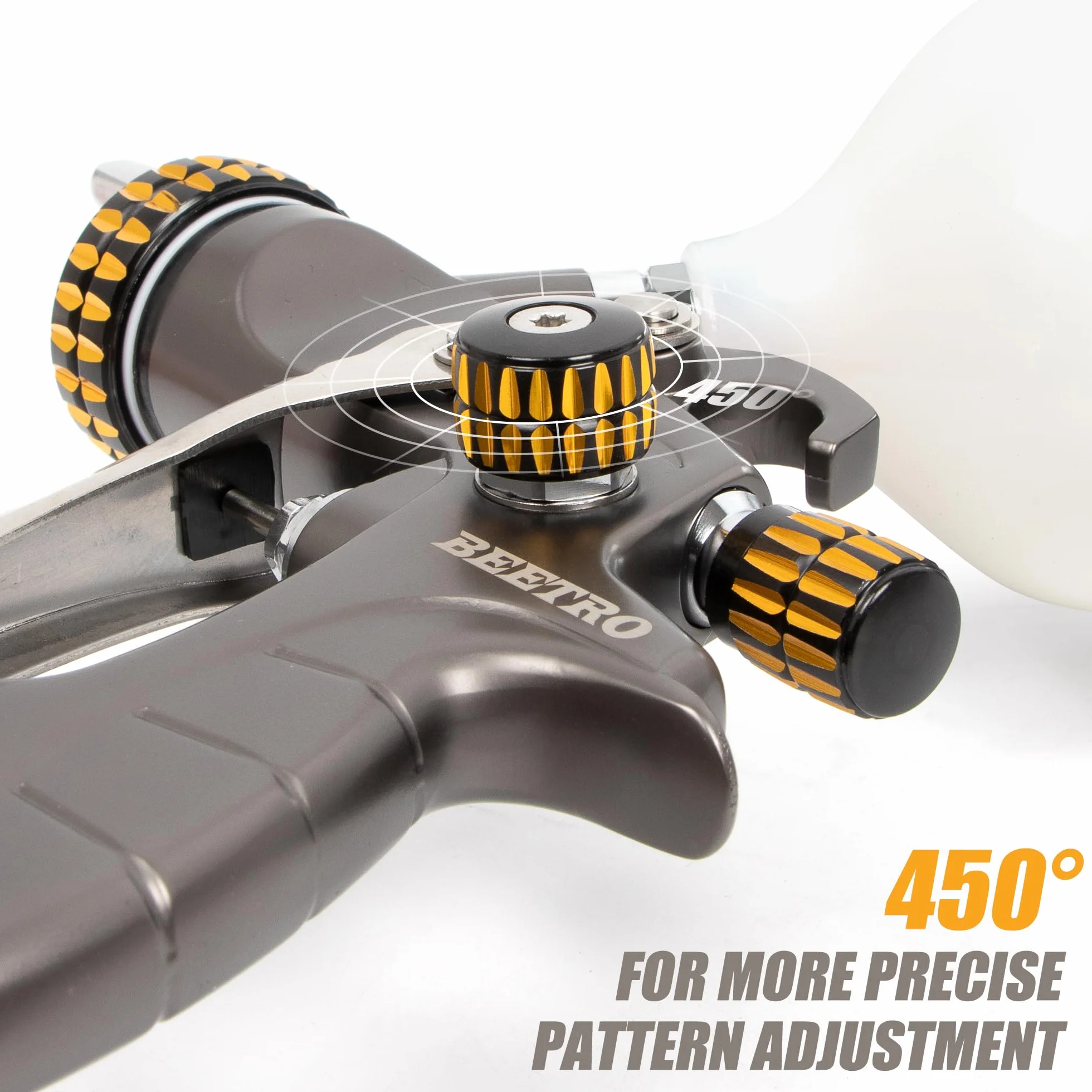BEETRO HVLP Pistola a Spruzzo ad Aria Compressa per Vernici Trasparenti Ugello in Acciaio Inox da 1,0 mm capacità di 150 ml 7,0 CFM 22 psi