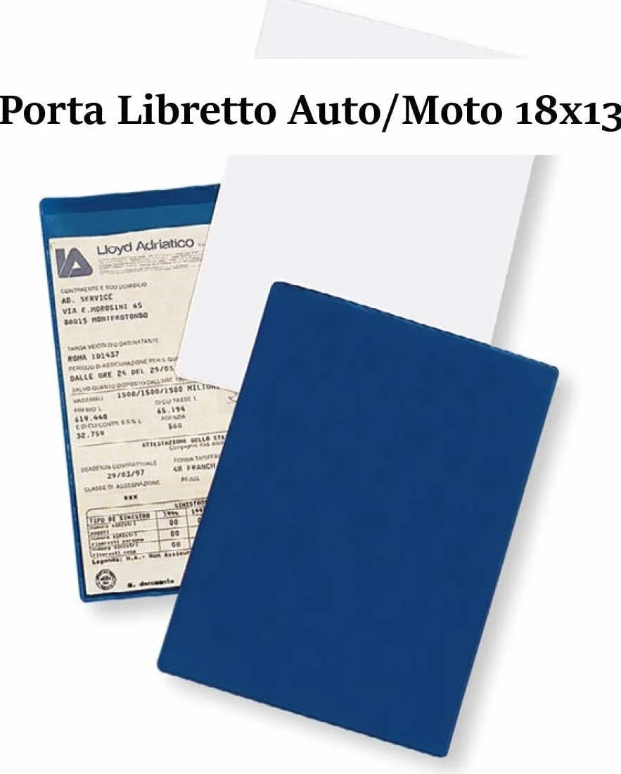 Disco Orario Auto MAXI + Porta Documenti Auto Plastica Blu + Busta PVC 15x12 CM - Parchimetro Italiano x Auto e Moto - Accessori auto