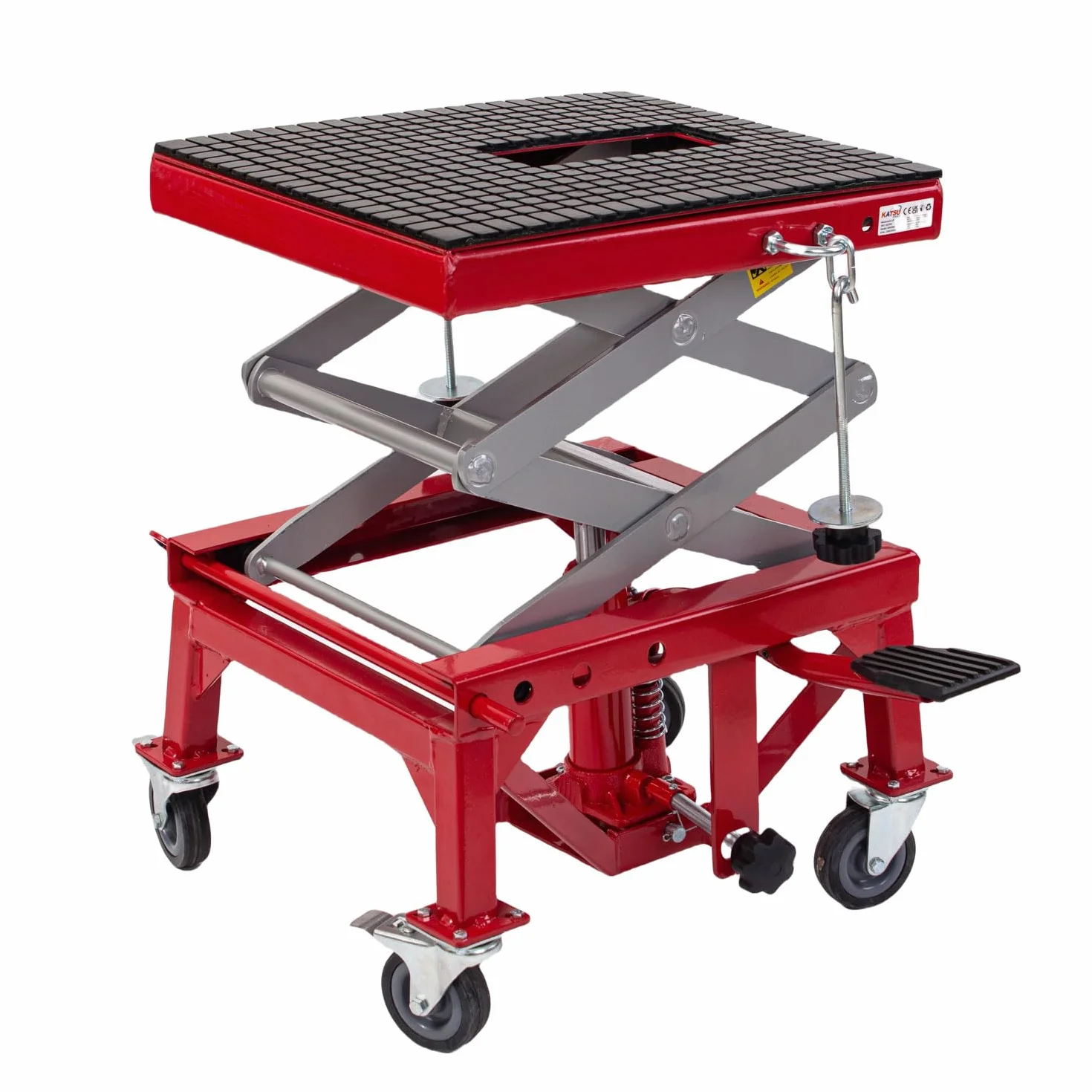 KATSU Tools Cavalletto Idraulico Alzamoto con Ruote, 135 kg