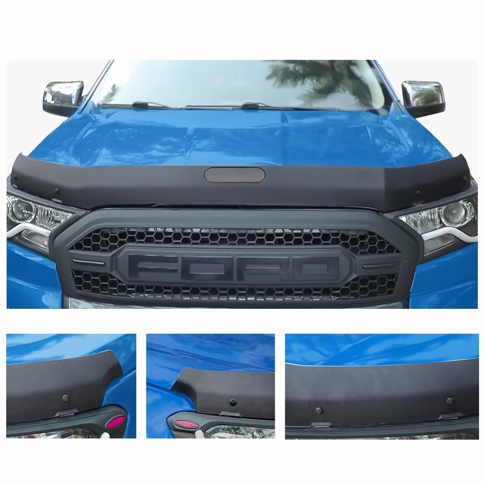 Deflettori del vento e protezione del cofano del cofano per Ford Ranger Wildtrak T7 T8 2015-2022 Raptor XL XLT Tremor Limited Platinum MK2 MK3 (protezione del cofano)