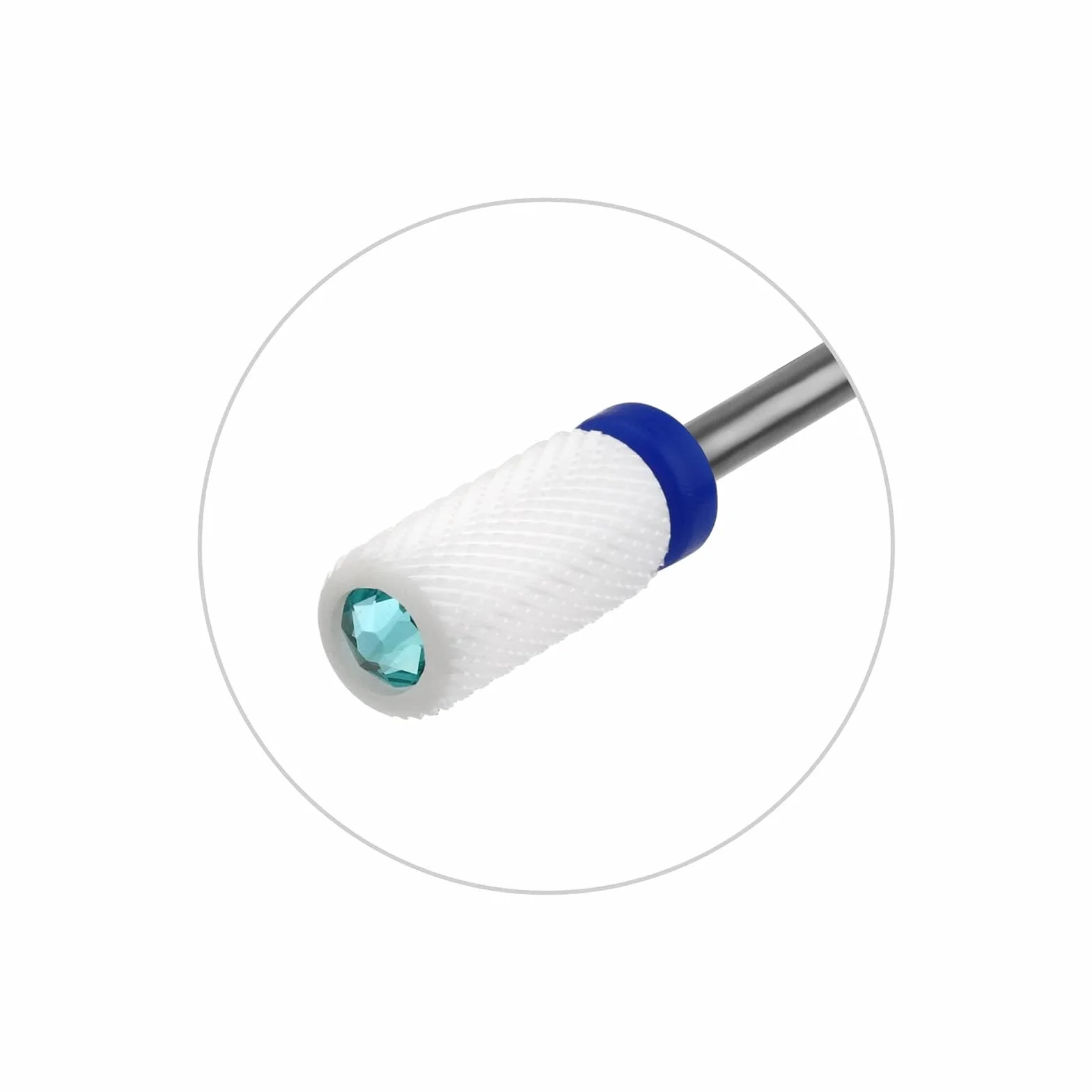 JCMaster Punta in Ceramica per Frese Unghie Professionale Cilindrica Cristallo Grana Media