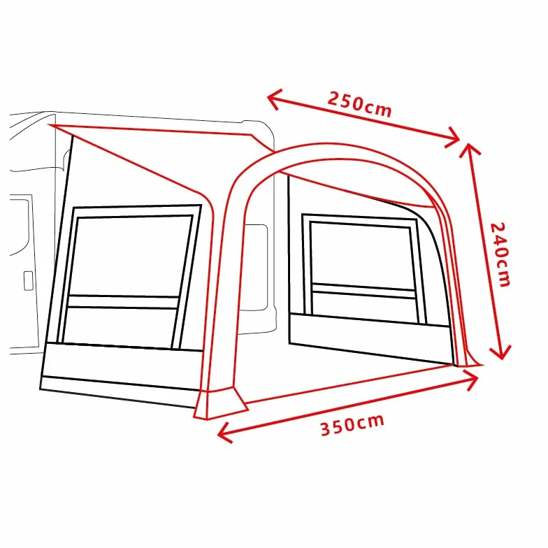 Wanderer II Parasol Gonfiabile per Roulotte Camper 350x240 cm