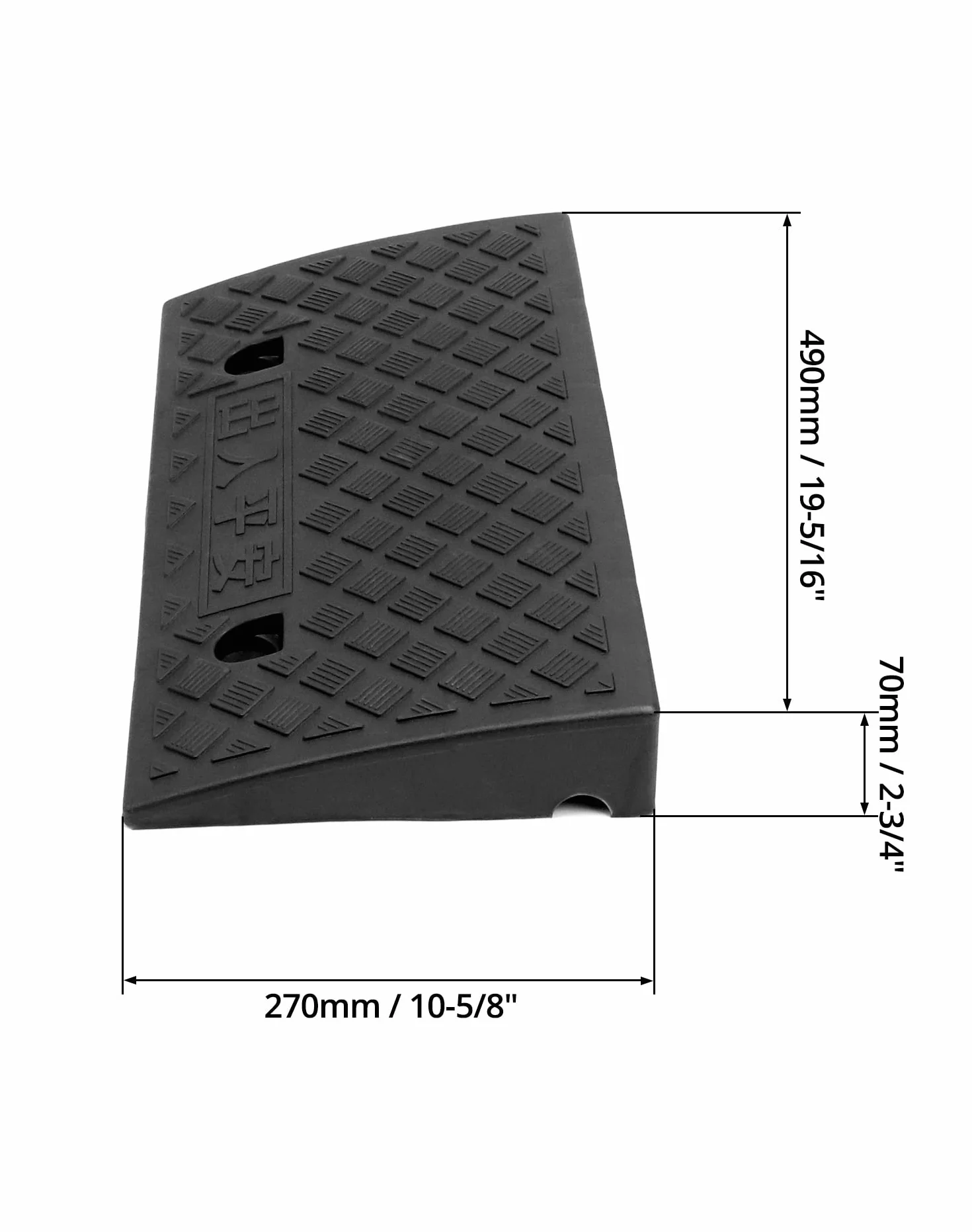 QWORK® 2 pezzi rampa carrabile per marciapiede in plastica, rampe auto, per sedie a rotelle, moto, 49x27x7 cm