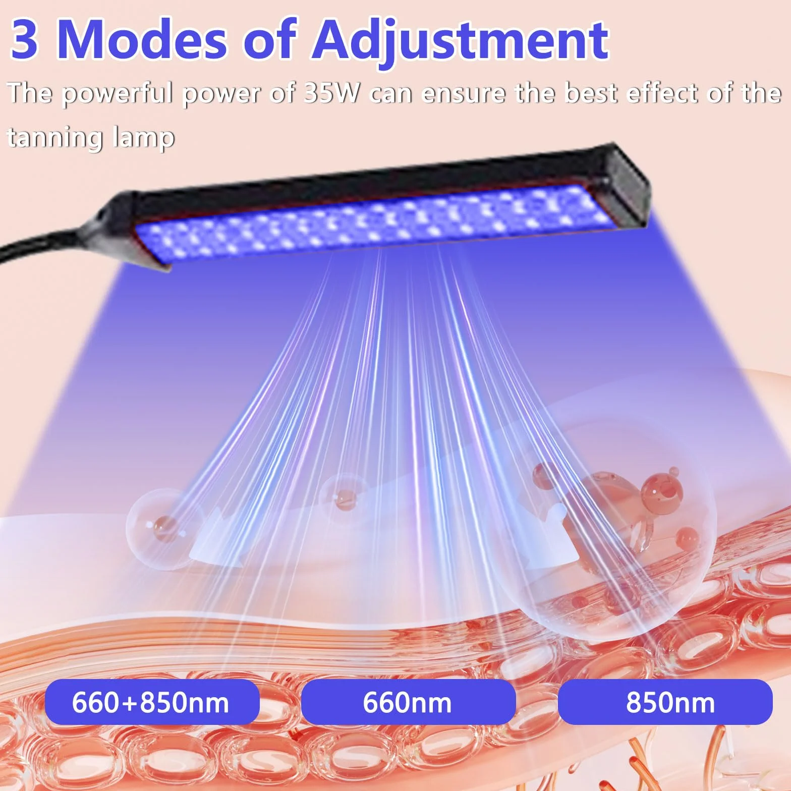 Solarium per la casa 420 LED 660 nm 850 nm 4 teste regolabili 3 modalità 5 livelli lampada abbronzante viso corpo