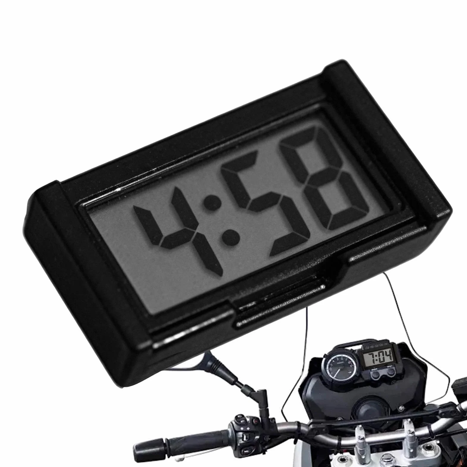 Orologio Per Auto, Struttura Leggera, 26 G, Mini Orologio Digitale Adesivo, Orologió Portatile Con Display 'ora Sul Cruscotto, Timer LCD Universale, Per Auto, Moto, Camion, Barca, Bici, Fr