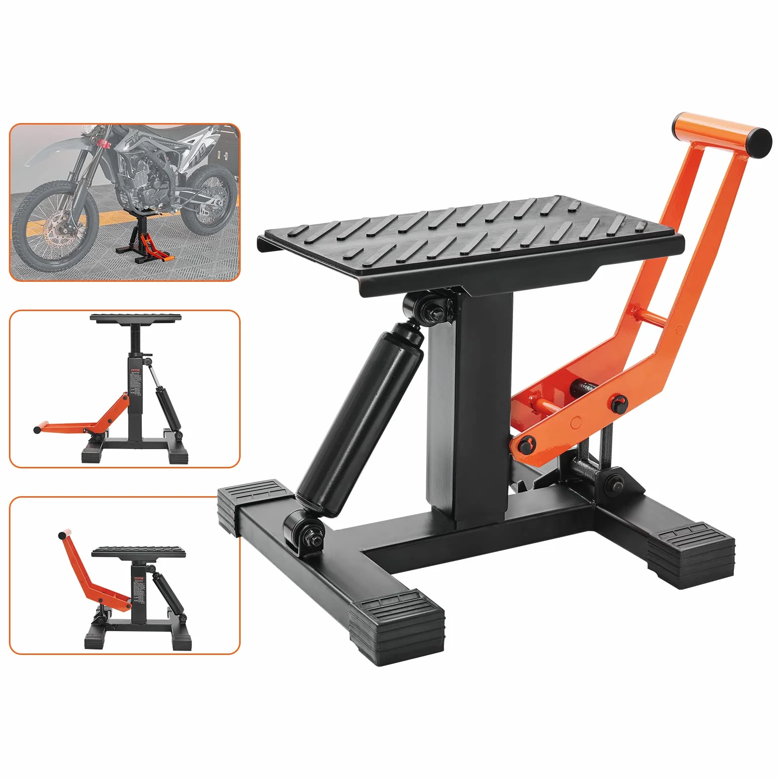 VEVOR Ponte Sollevatore Idraulico per Moto Bici Capacità 200kg Altezza Regolabile 255-460mm