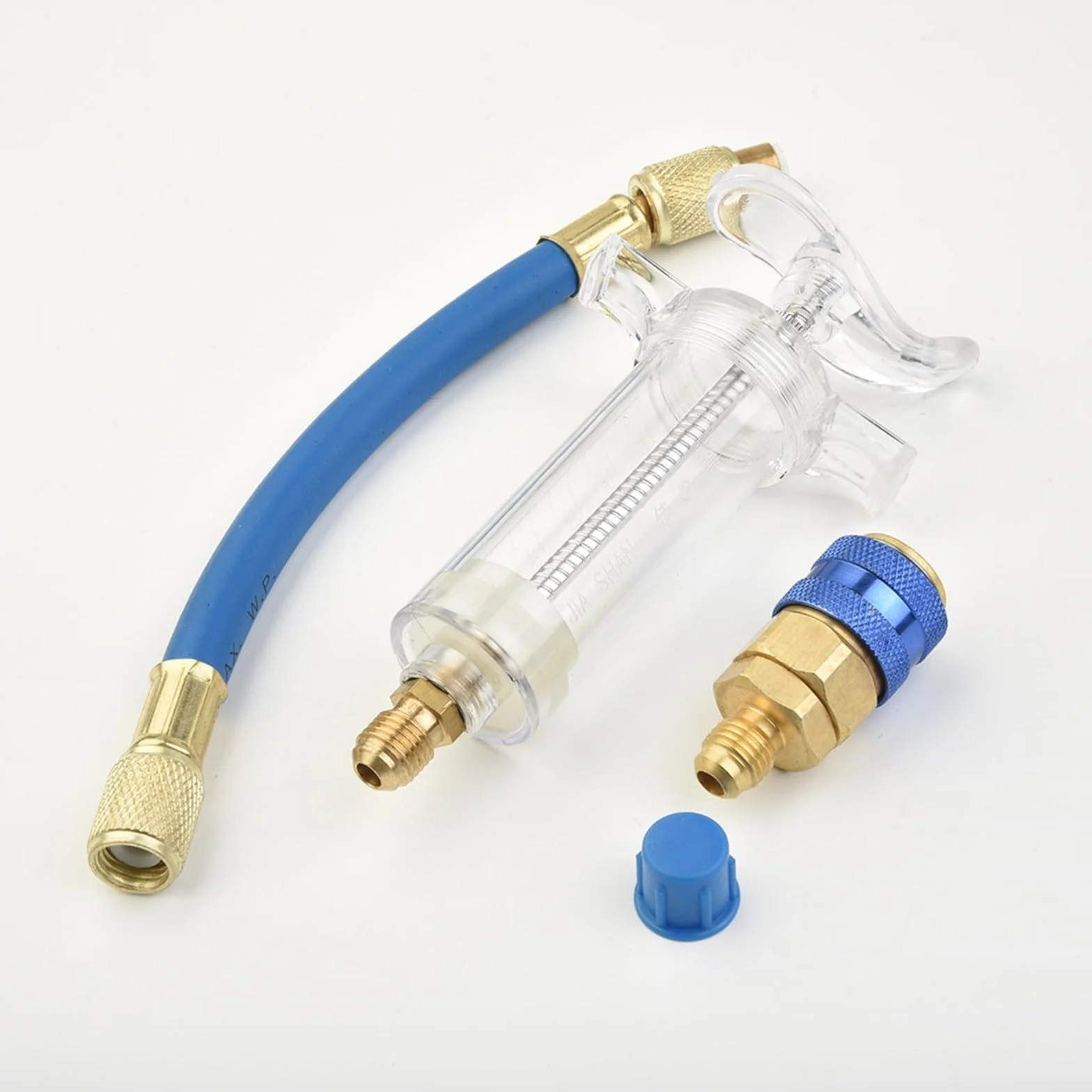 Iniettore olio tintura 30 ml accoppiatore rapido SAE lato basso 1/4 pollice distributore lubrificante compressore AC HVAC R134A