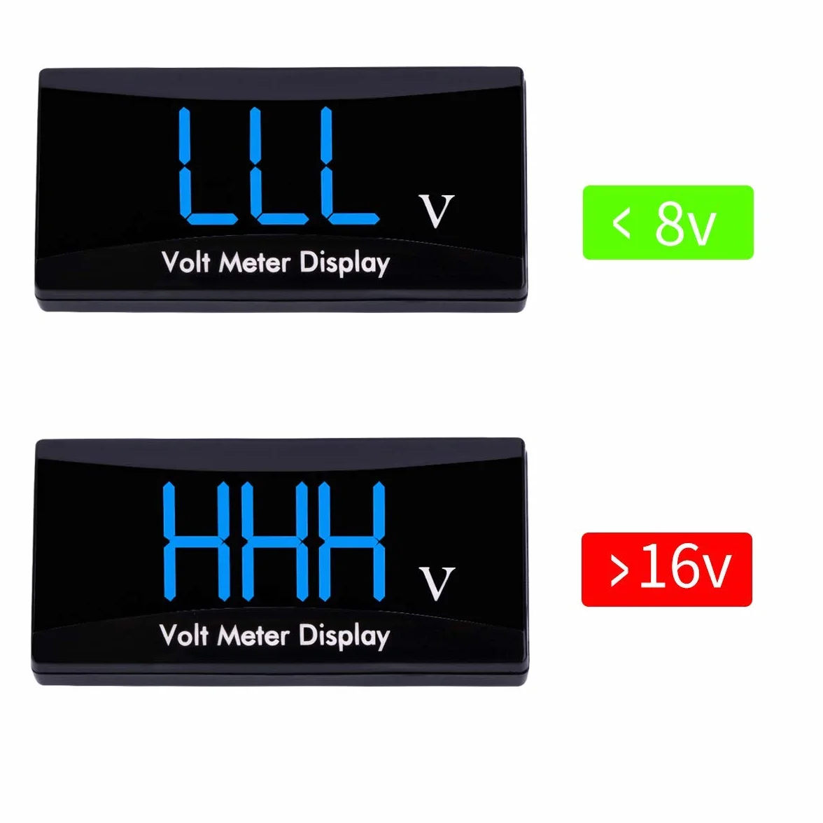 DollaTek Voltmetro Digitale con Display a LED misuratore del Pannello per Moto da Auto DC 12V - Carattere Blu