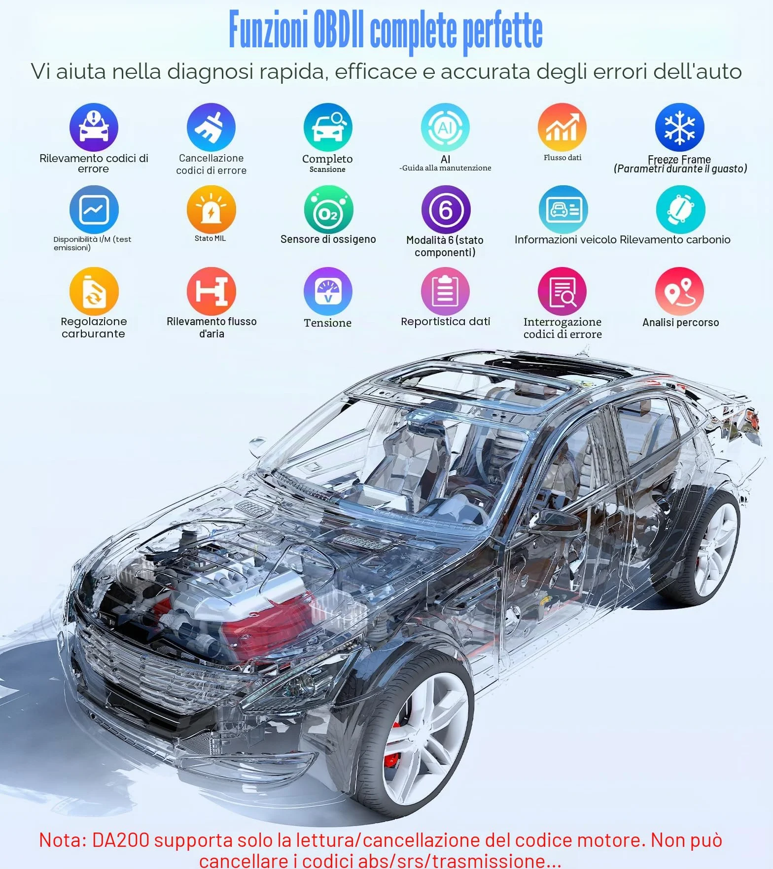 Profesjonalny Autodiagnostyczny OBD2 Bluetooth z Raportem PDF, Kompatybilny z iOS i Android