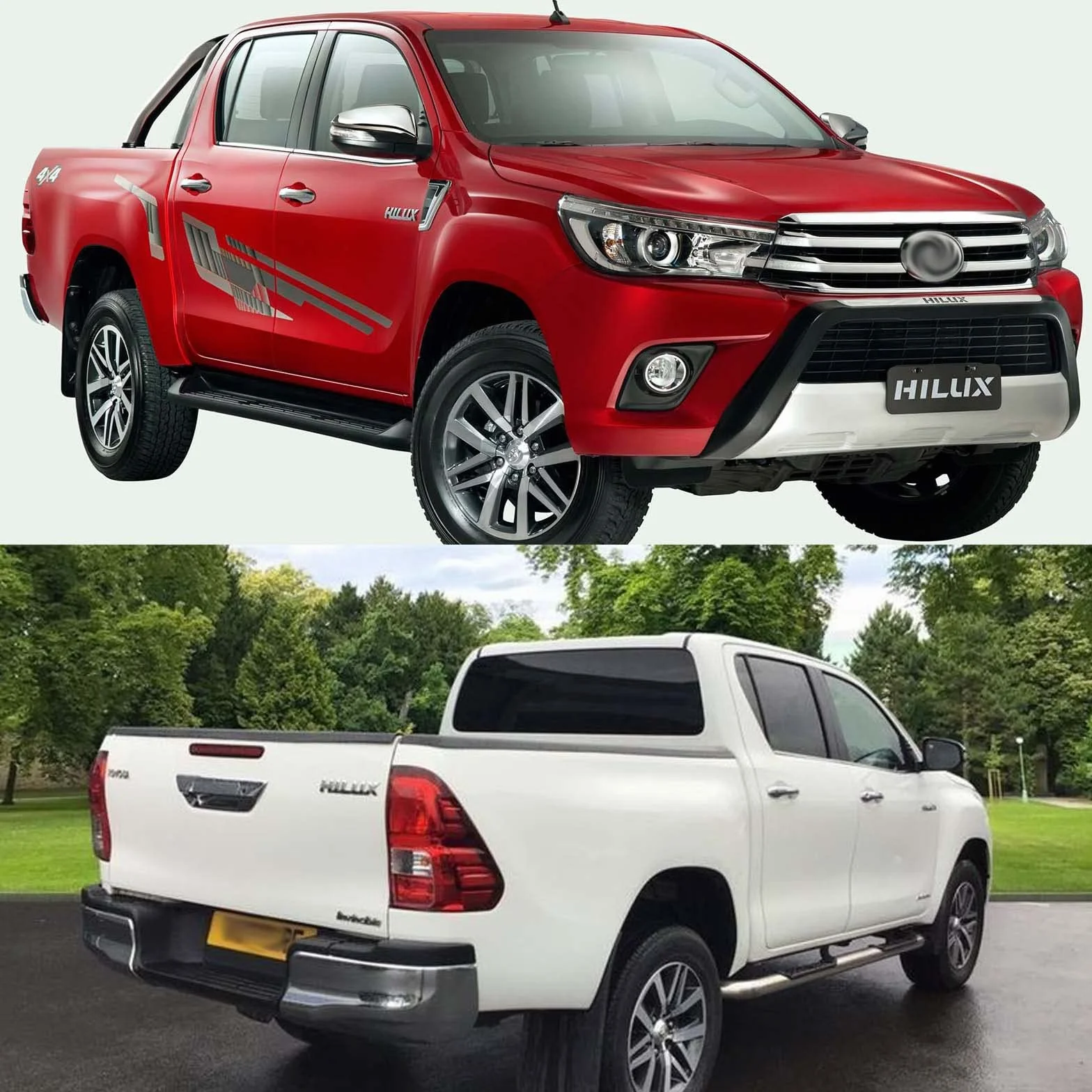 Protezione Bordo Portellone Toyota Hilux 2016-2020 2021-2026 Copertura Cassone LLDPE 3.5mm Anti-Urto Nero Opaco