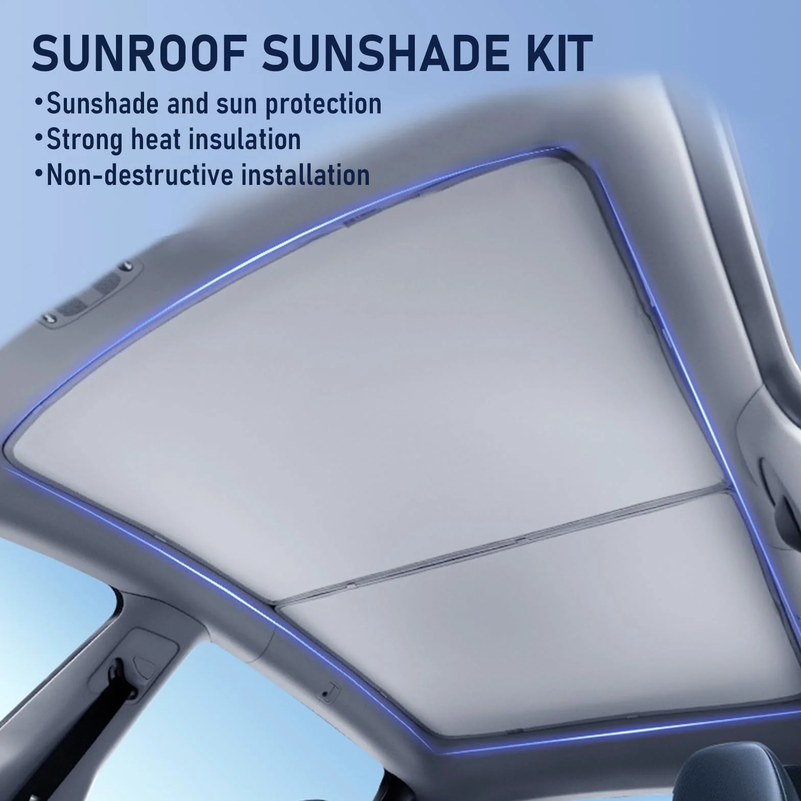 Model 3 Tetto Parasole Tendina parasole per tettuccio apribile compatibile con Tesla Model 3 2021 2022 2023 - Copertura parasole in vetro con isolamento termico UV, Visiera Tetto (White, Model 3)