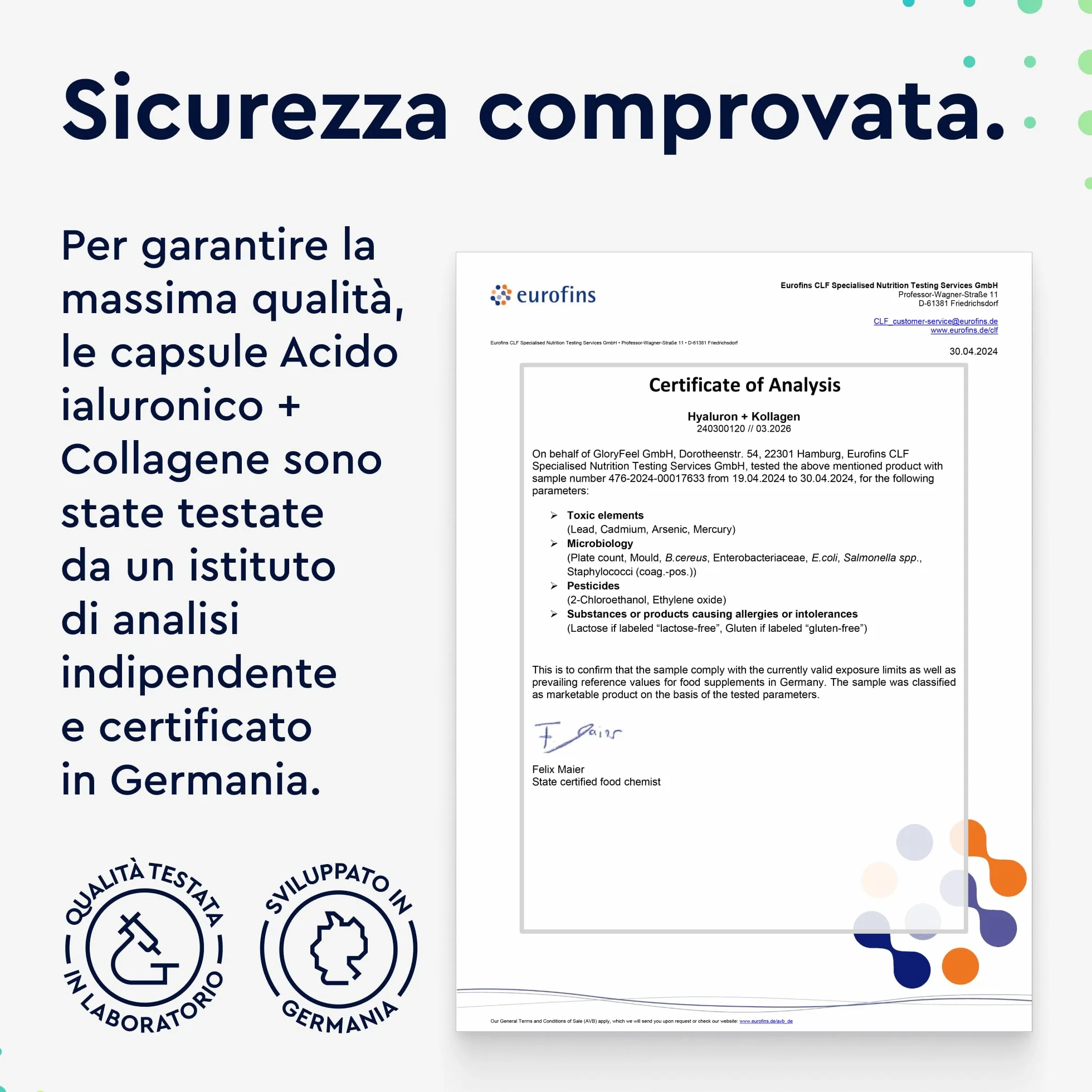 Collagene e Acido Ialuronico Integratore 180 Capsule con Vitamina C, Biotina, Zinco, Selenio 1000mg + 200mg