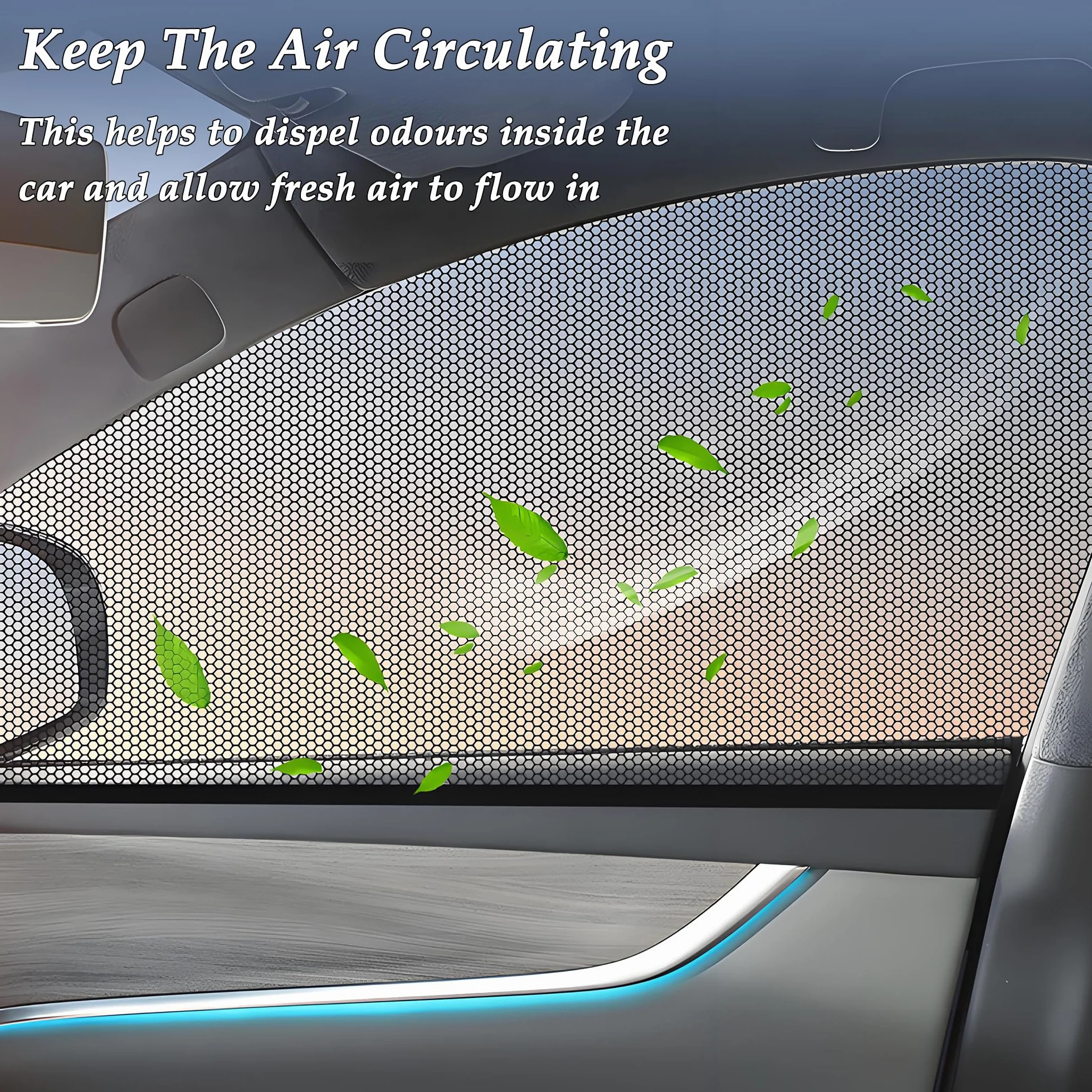CHENNAN 4 Pezzi Zanzariera auto Protezione Solare Finestrino Laterale Universale Calza Parasole Auto con Protezione dai Raggi UV Zanzariera Ventilata per Finestrini Auto per il Auto (Per SUV)