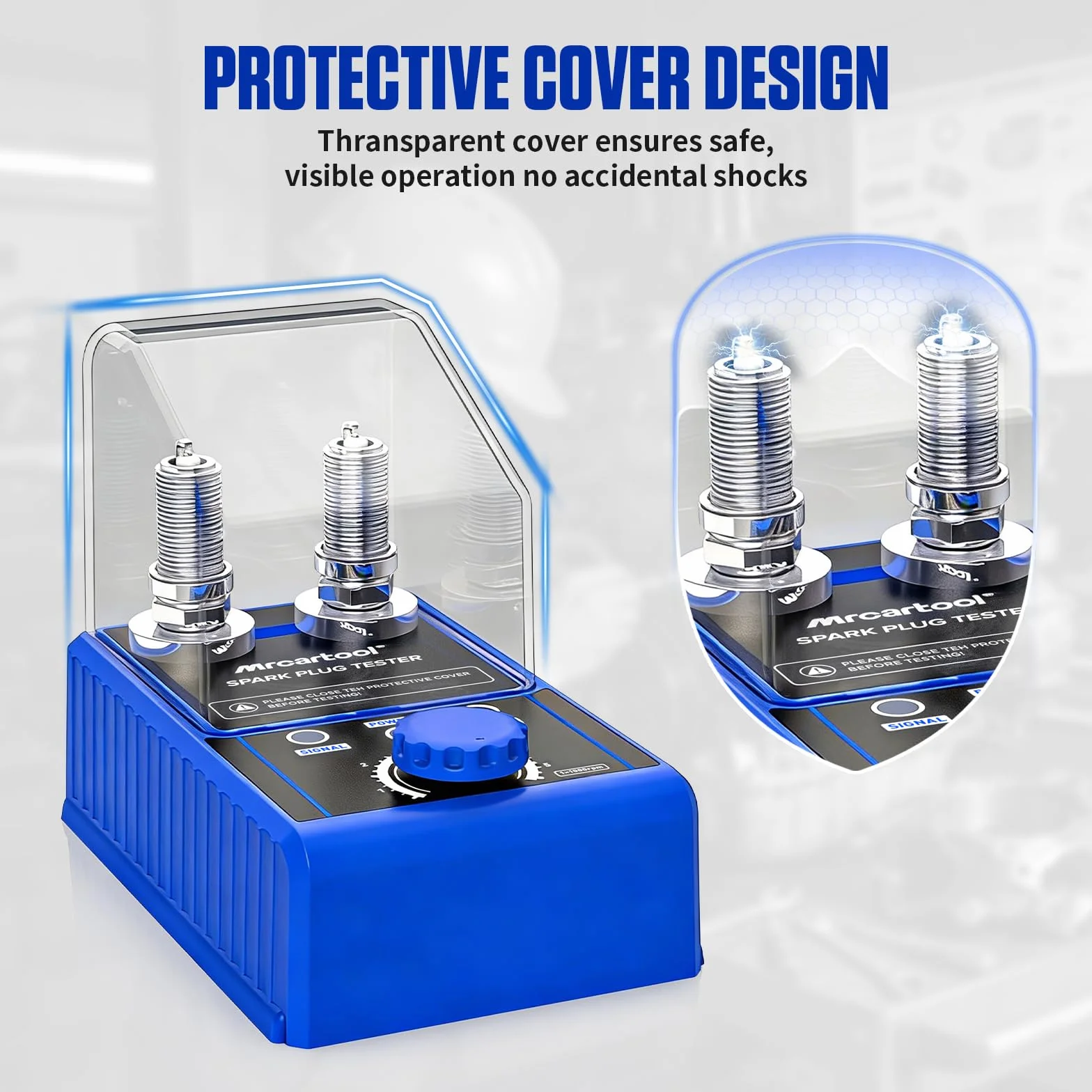 Tester per candele di accensione 220 V 12 V doppio foro regolabile per auto MRCARTOOL