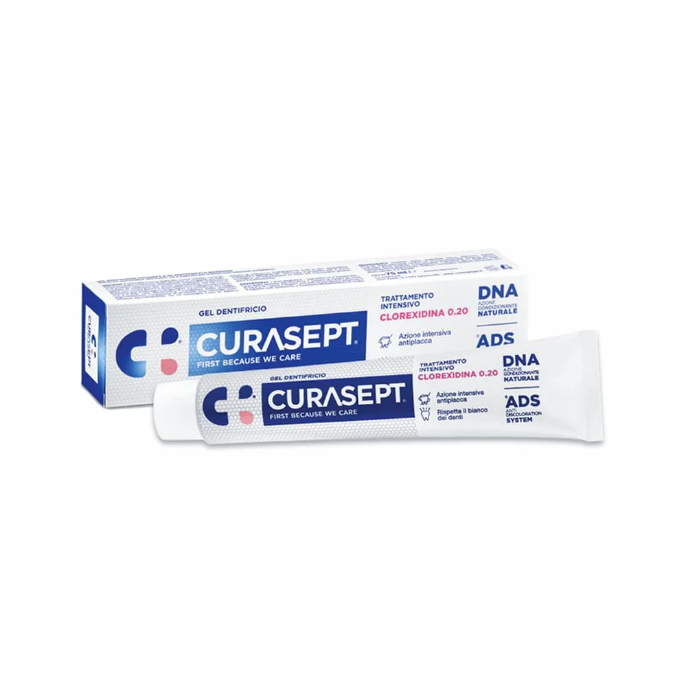 Curasept Kit Igiene Orale Intensiva 0,20% Clorexidina - Collutorio 200 ml + Gel Dentifricio 75 ml