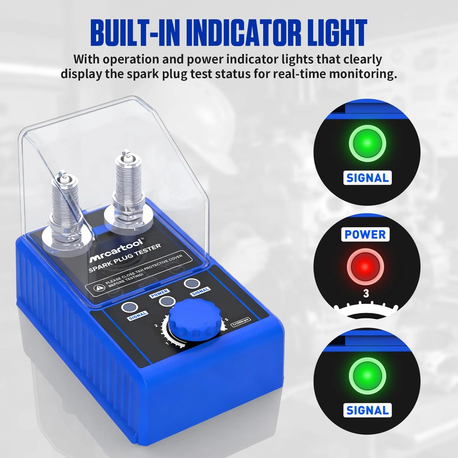 Tester per candele di accensione 220 V 12 V doppio foro regolabile per auto MRCARTOOL