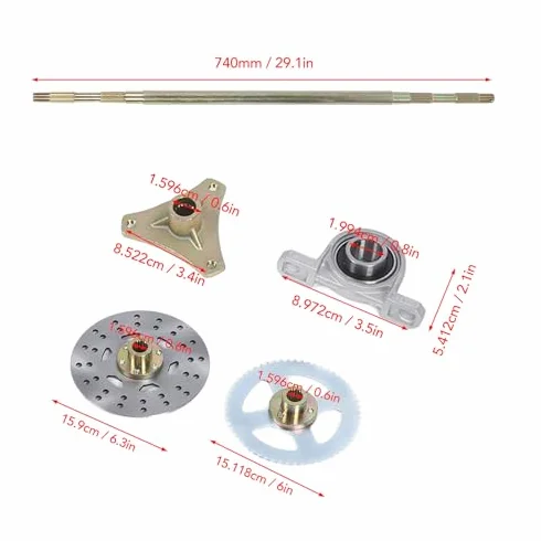 Akozon Kit di Ricambio per Pinza Disco Freno Catena Go Kart 29 Pollici per ASSE Posteriore Live per Quad ATV