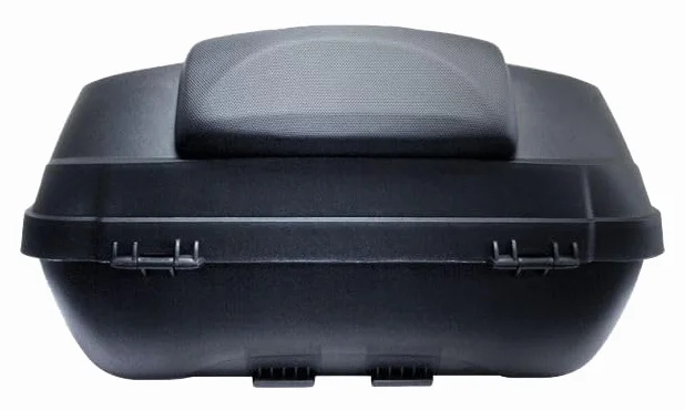 BAULETTO 52L NERO OPACO E CARBON 58X45X32,5CM CON PIASTRA FISSA E SCHIENALINO