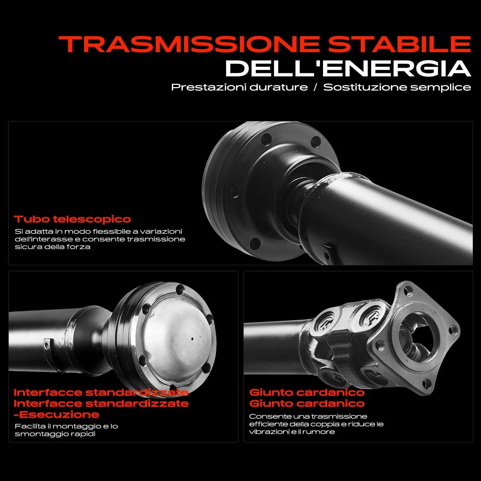 Frankberg Albero cardanico Albero Motore Anteriore Compatibile con Classe M W163 ML 55 AM.G ML 270 CDi ML 400 CDi ML 430 ML 500 1998-2005 Replace# 936-324,65-7002