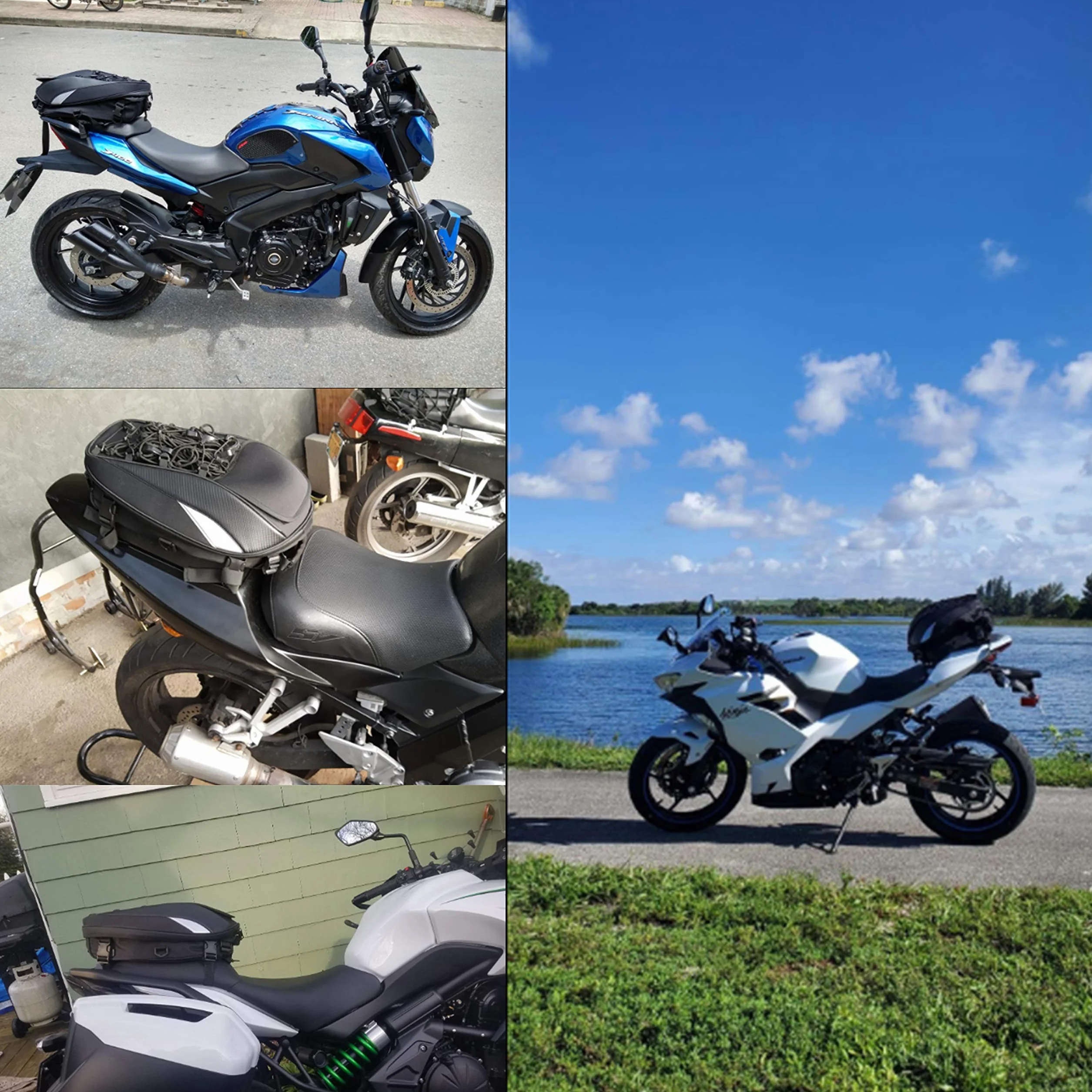 Borsa Sella Moto Posteriore Zaino Casco Doppio Uso