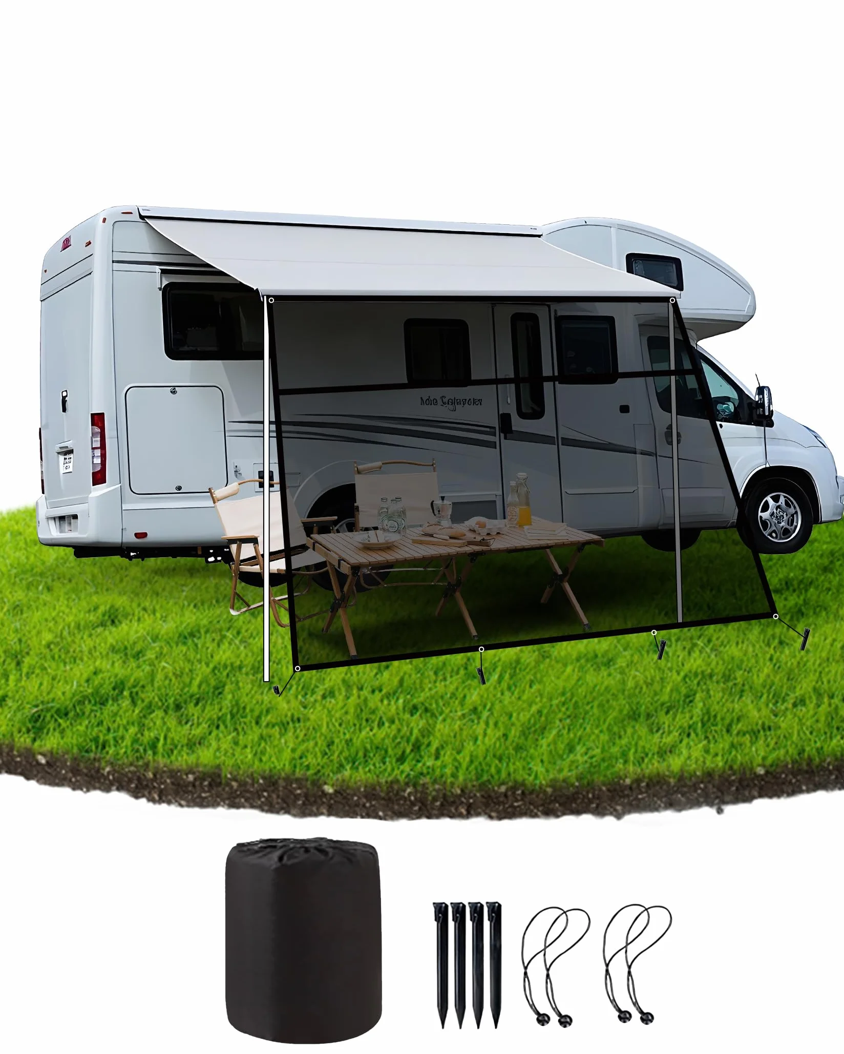 Sun View Blocker trapezoidale 75% tenda parasole pannello frontale protezione solare 2 x 4 m per camper