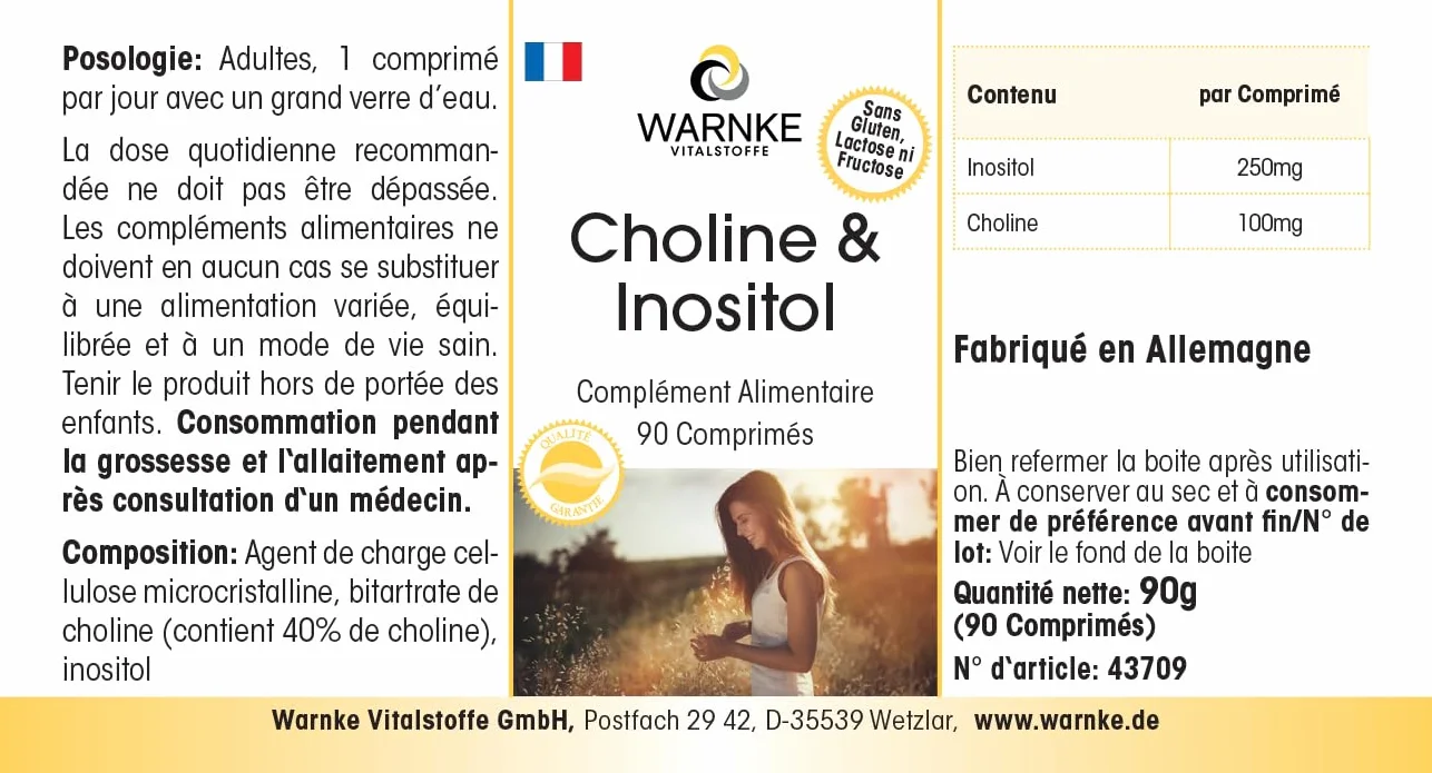 Warnke Vitalstoffe Compresse di colina con inositolo 90 Compresse