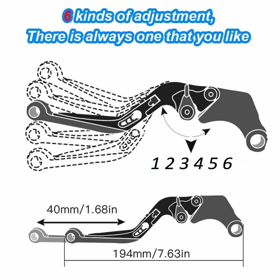 Leva Frizione Freno MT-07 MT07 2018-2020 CNC Pieghevole Regolabile Estendere Blu Accessori Moto Manubrio