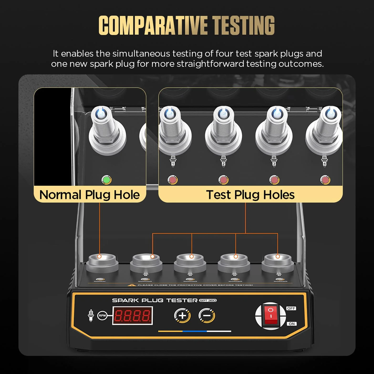 SPT360 Tester per candele a 5 fori 200~9999 giri/min 110V/220V