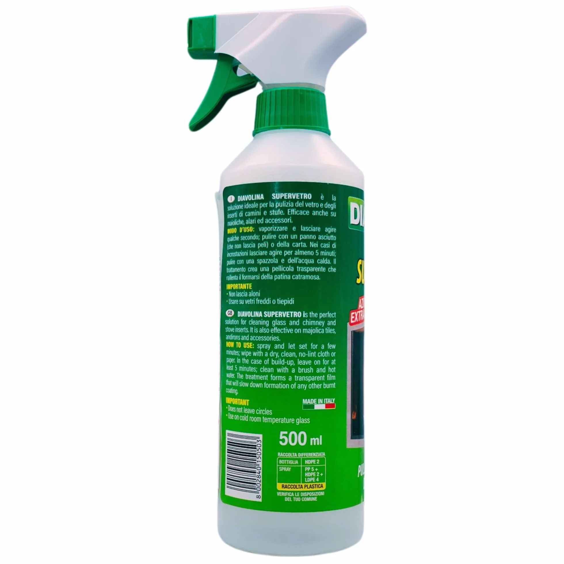 Supervetro 500ml Pulizia Vetro Camini Stufe 2 Unità