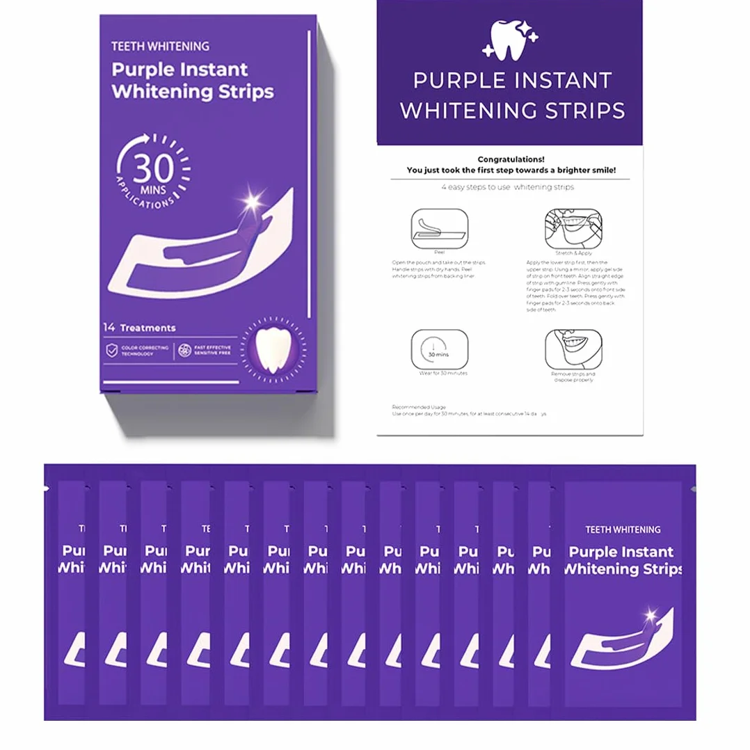 Sbiancante Denti Strisce Sbiancanti 28 Pezzi 14 Sessioni Sbiancamento Denti Whitening Strips