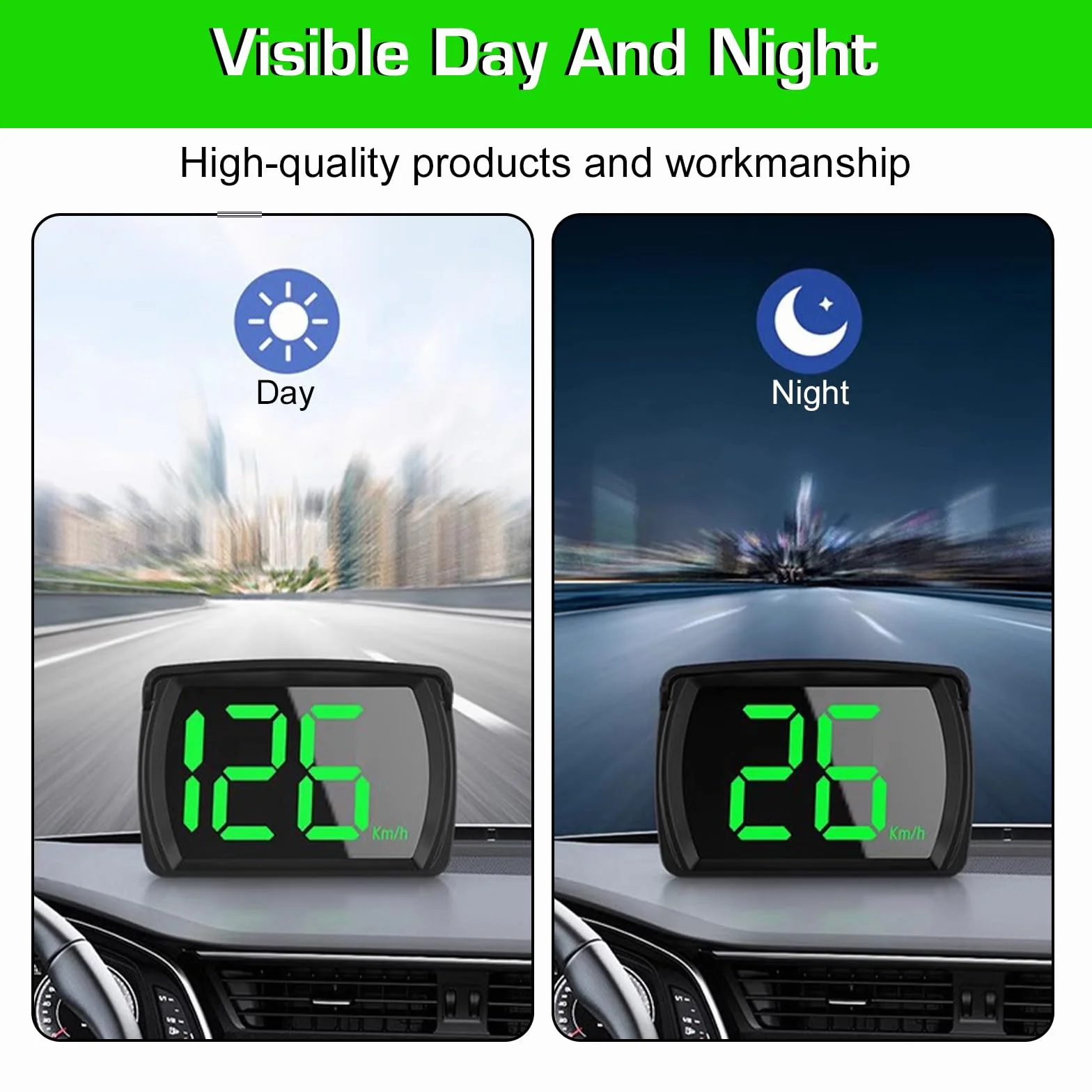 Head Up Display Car HUD: Nizirioo Tachimetro Digitale con GPS Beidou Dual-Chip, Universale Display Velocità KMH