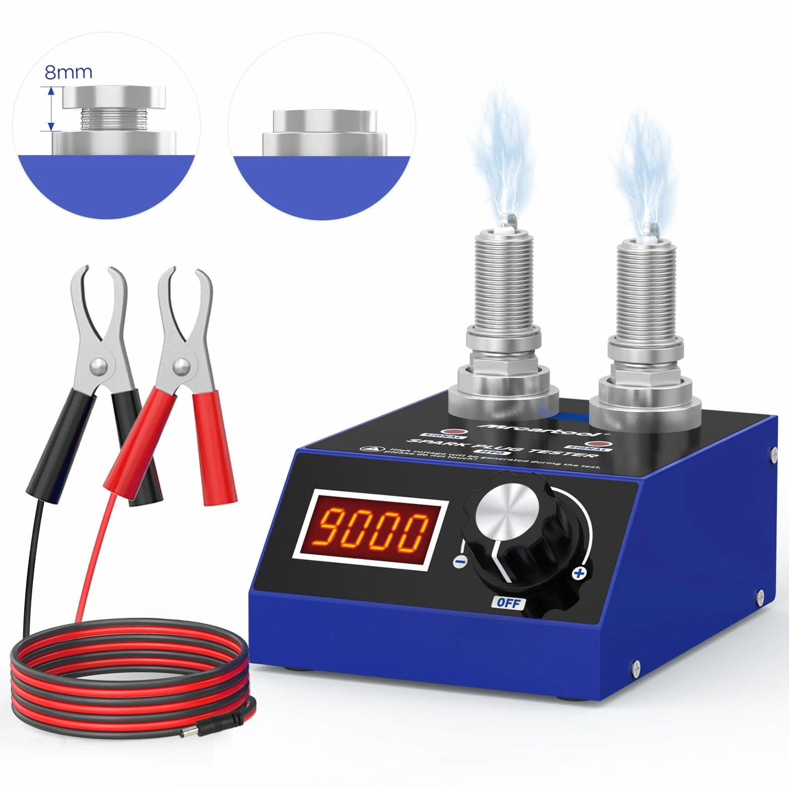 PLAYOCCAR Tester per candele 110V/220V 500~9000RPM 12V/24V con display