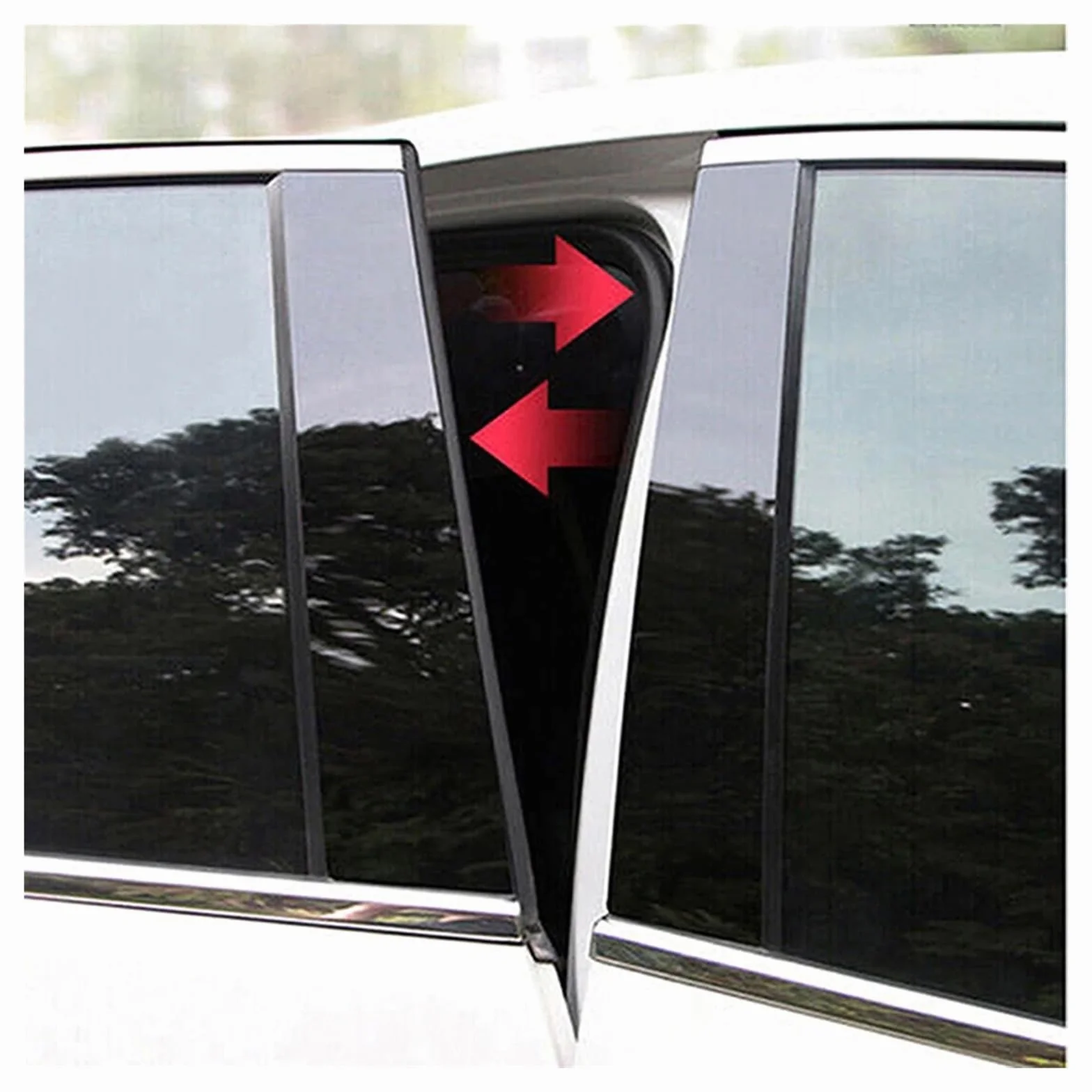 NEGRO Auto Pilastro Messaggi Nero Lucido Porta Finestra Stampaggio Copertura Adesivi Accessori for Hyundai Tucson 2016-2022