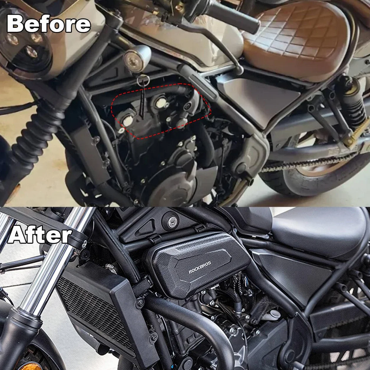 Borse laterali impermeabili in EVA rigide triangolari per Honda Rebel 1100 250 500 300 CMX1100 CMX250 CMX500 CMX300