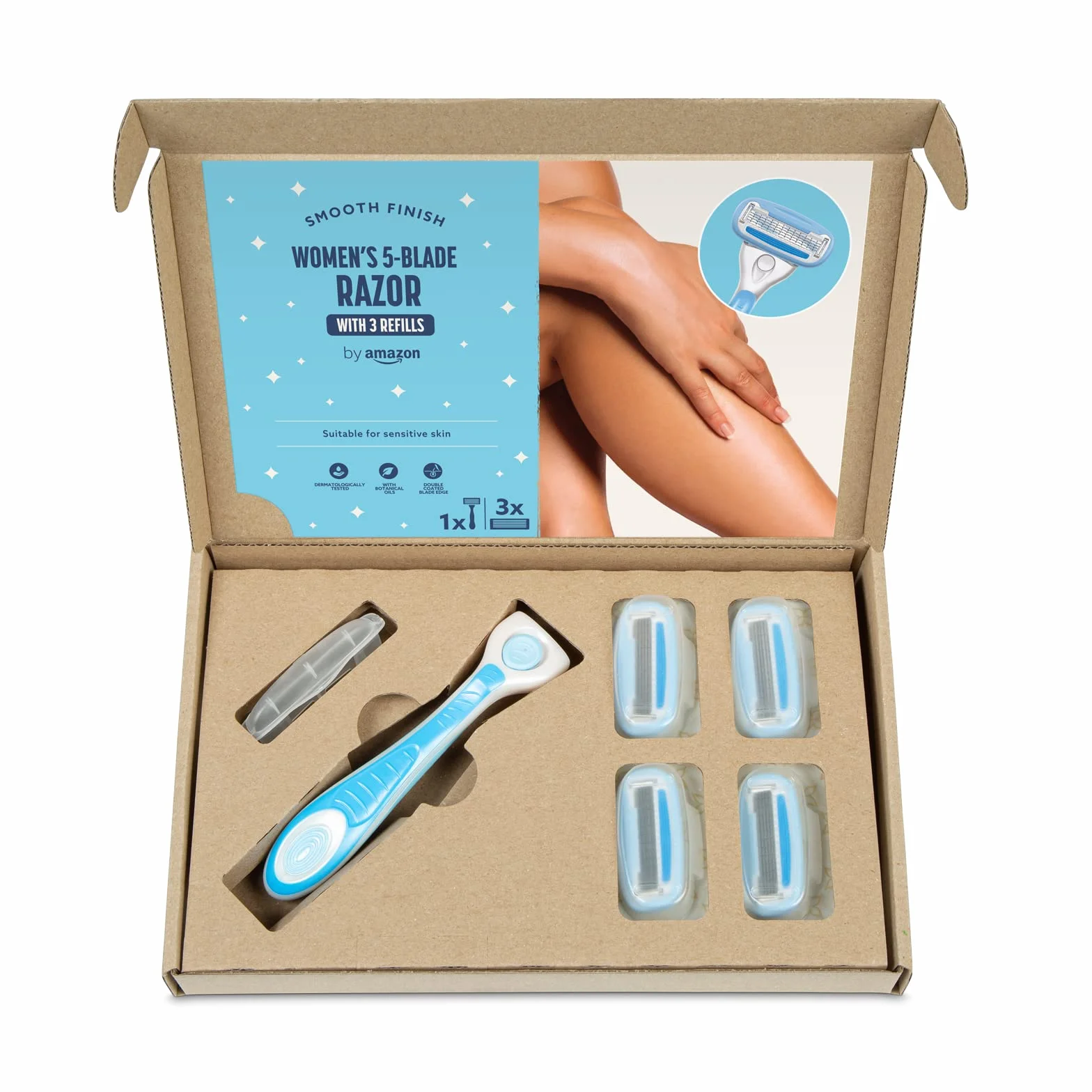 Rasoio da donna a 5 lame + 3 ricariche by Amazon