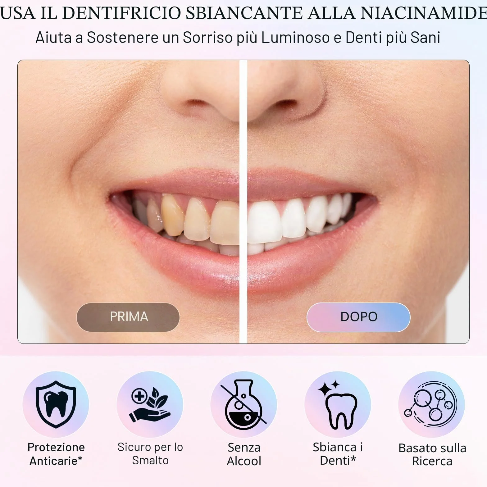 Niacinamide Whitening Toothpaste 2 Pezzi 200g Sbiancante Naturale Remove Stain