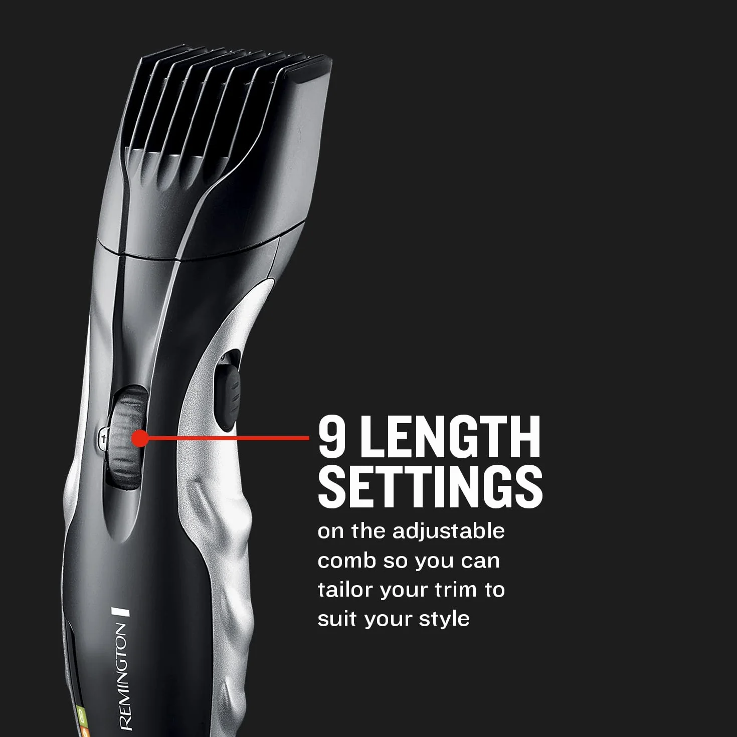 Remington Regolabarba Uomo MB320C - 9 impostazioni lunghezza 1,5-18 mm, rete/batteria, LED carica