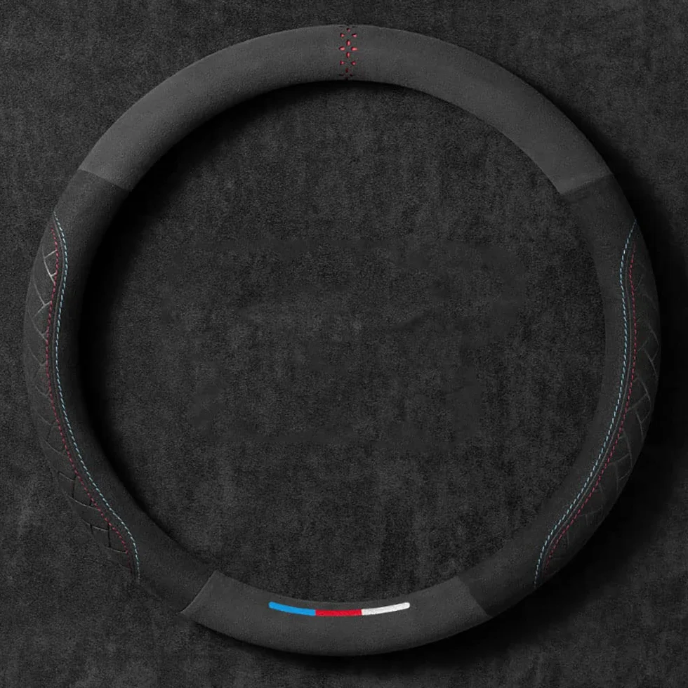 Auto Coprivolante, per BMW Série 1 Series 1er Serie 1 E81 E82 E87 E88 F20 F21 F40 F52 116i M135i Coprivolante Pelle Microfibra Antiscivolo Accessori,Style A - Shape O