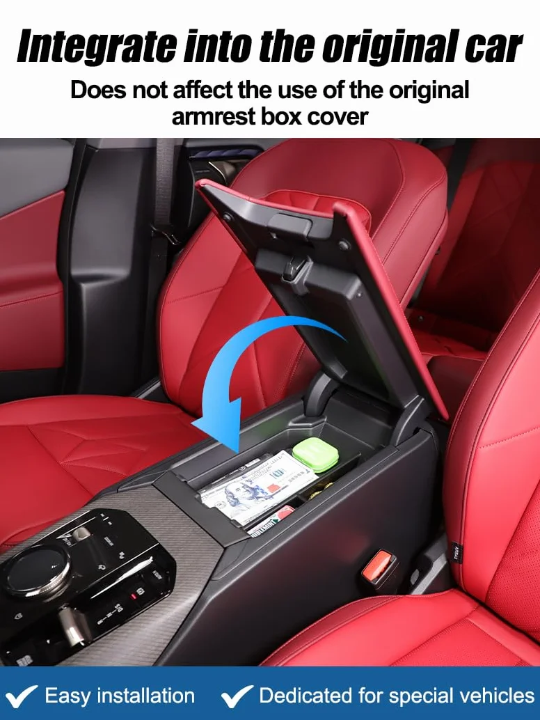 PIUGILH Scatola portaoggetti per braccioli, adatta per BMW X3 2025, console centrale, organizer per braccioli, compatibile con BMW X3 G45 2025, contenitore per console centrale