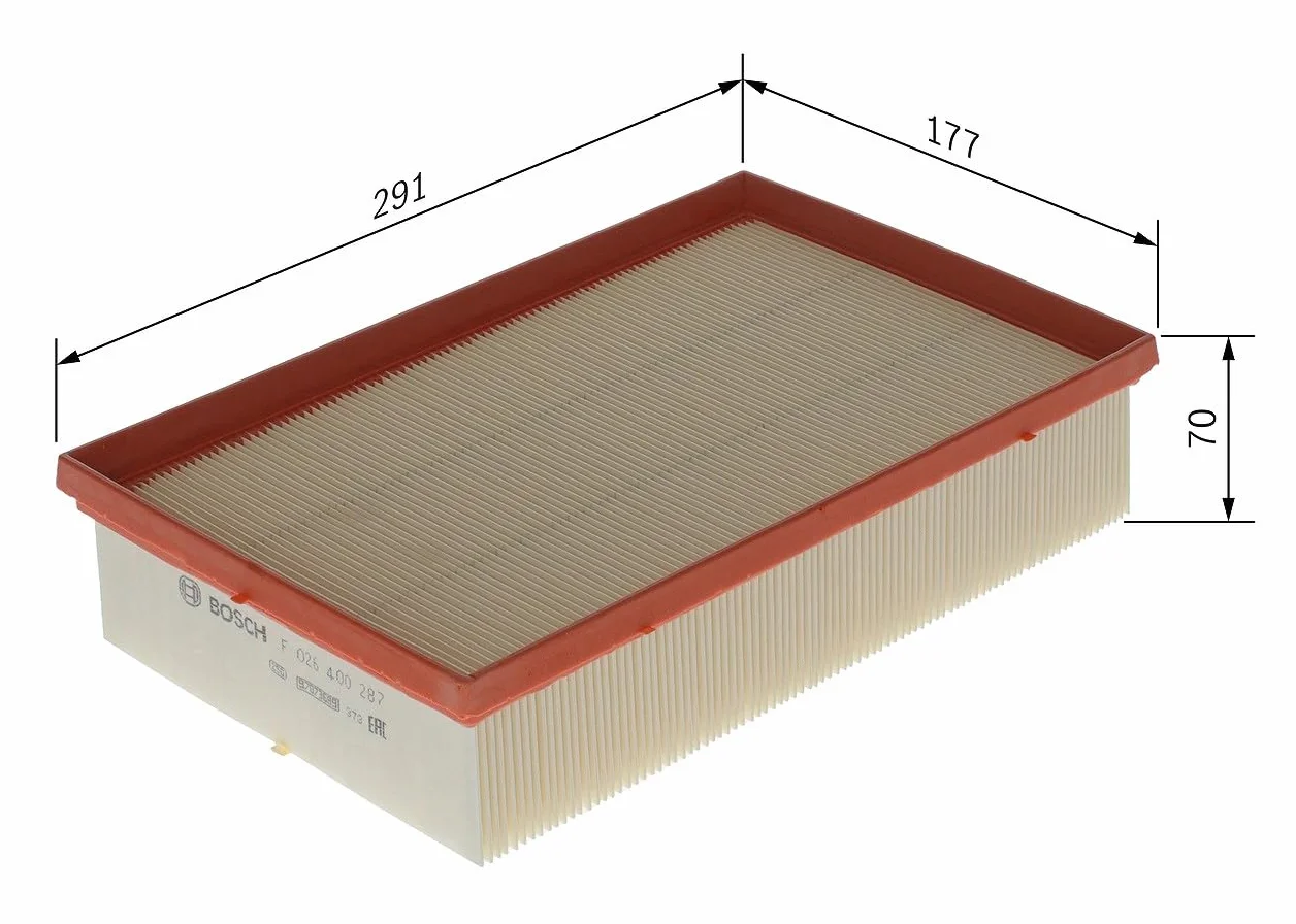 Bosch Filtro Aria Auto S0287 Resistente Umidità Alta Resistenza Trazione