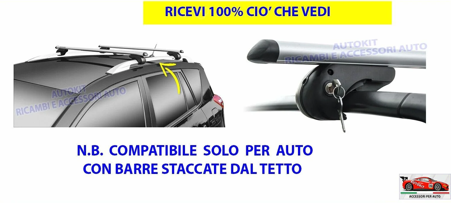 Kit BOX BAULE PORTAPACCHI da Tetto auto FARAD CRUB Capacita' 430 litri + Barre Portatutto Porta Pacchi Bagagli (NON ORIGINALE) COMPATIBILE con Renegade dal 2014 in poi - 1-93431 - A2101
