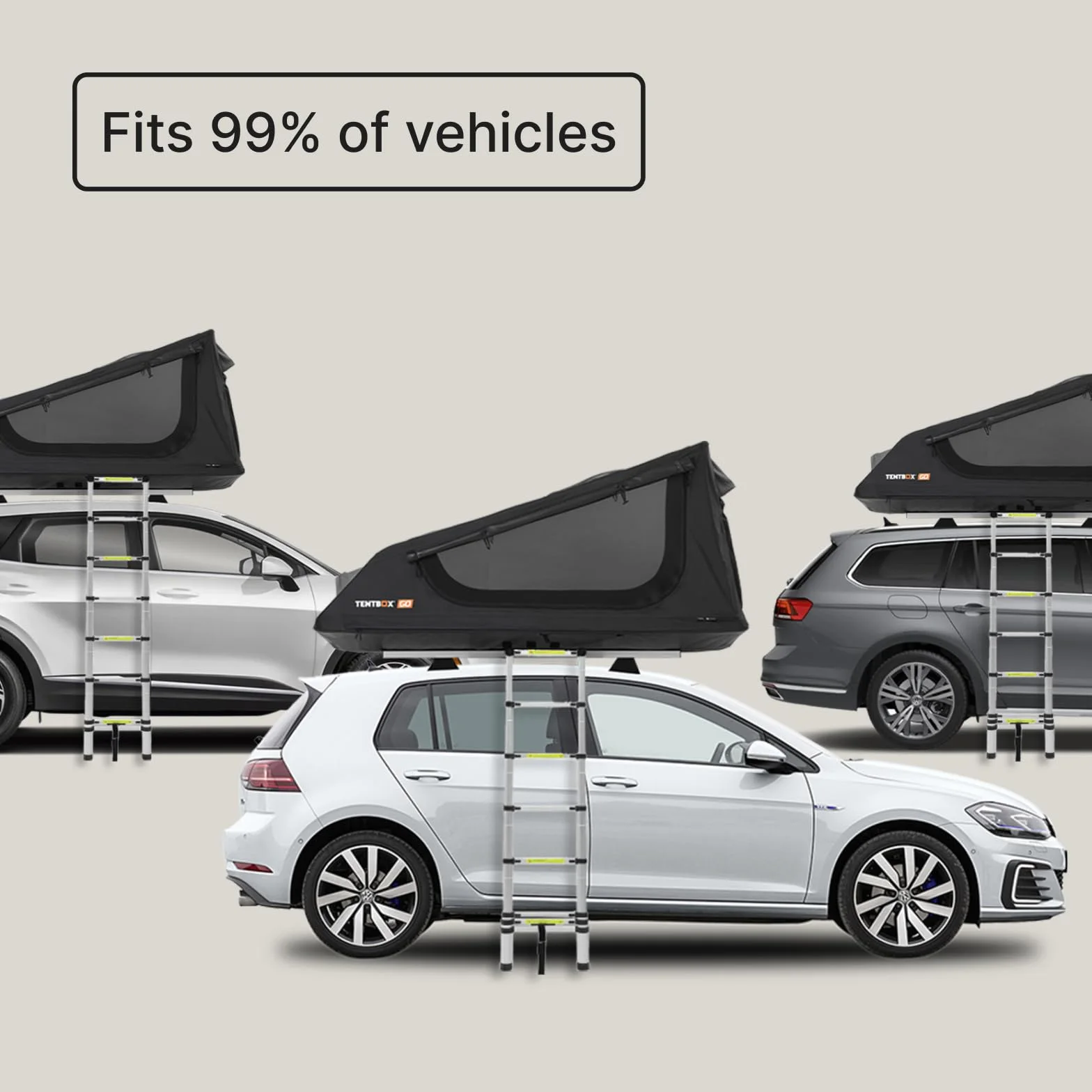 TentBox GO - Tenda da Tetto per Auto Super Leggera - Tenda da Tetto TentBox - Campeggio Quattro Stagioni - ADATTA ALLA MAGGIOR PARTE DELLE AUTO - Design Leggero Premium, Montaggio in 60 Secondi